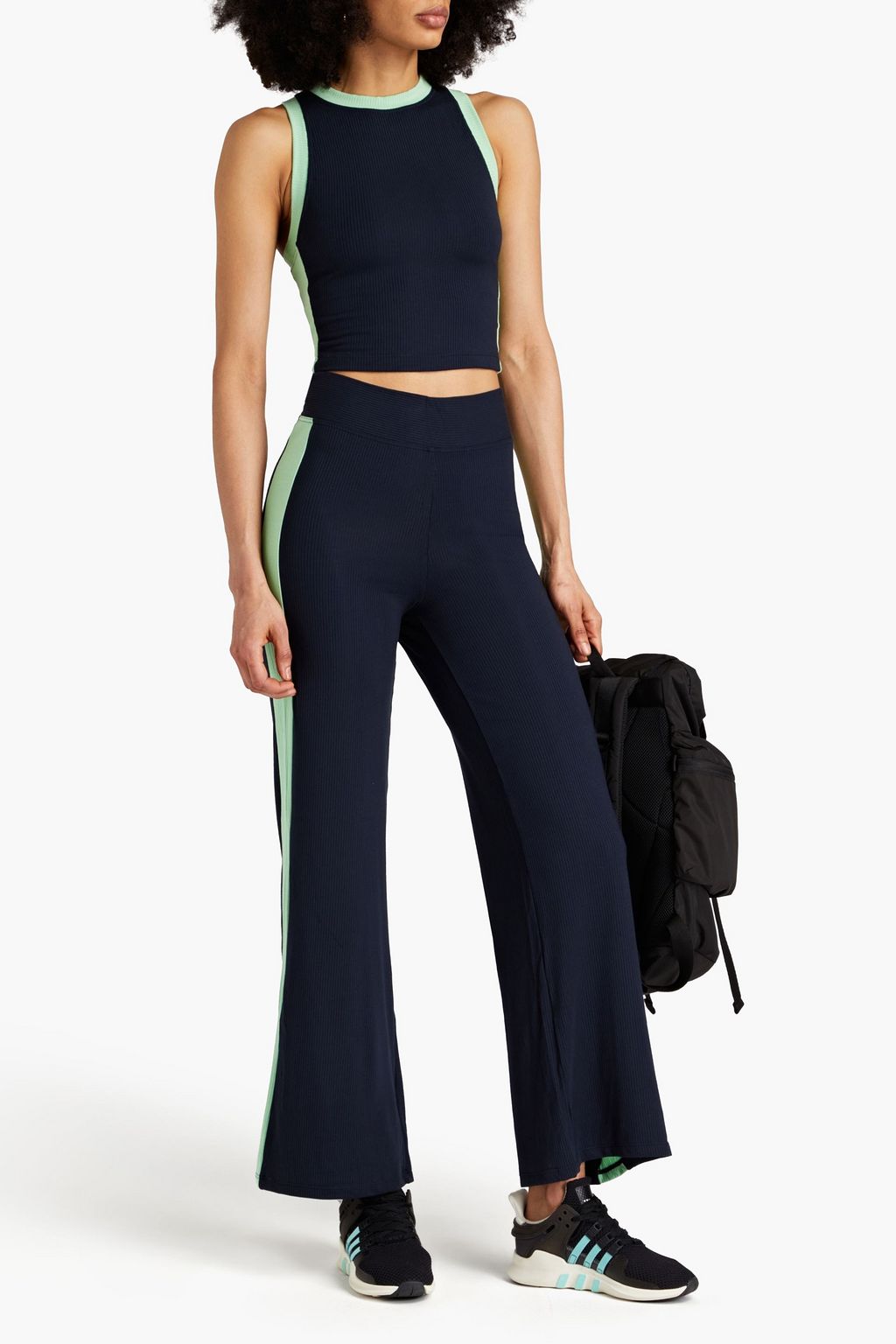 THE UPSIDE Solstice Monte cropped ribbed stretch-modal tank