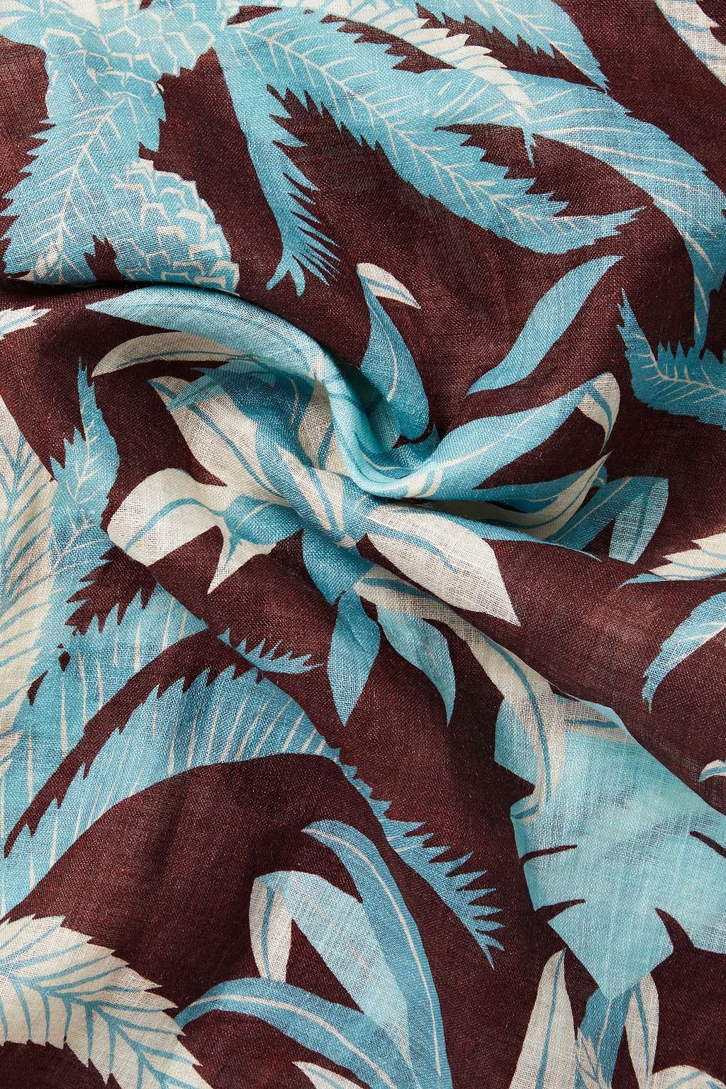 VALENTINO GARAVANI Printed linen and silk-blend scarf