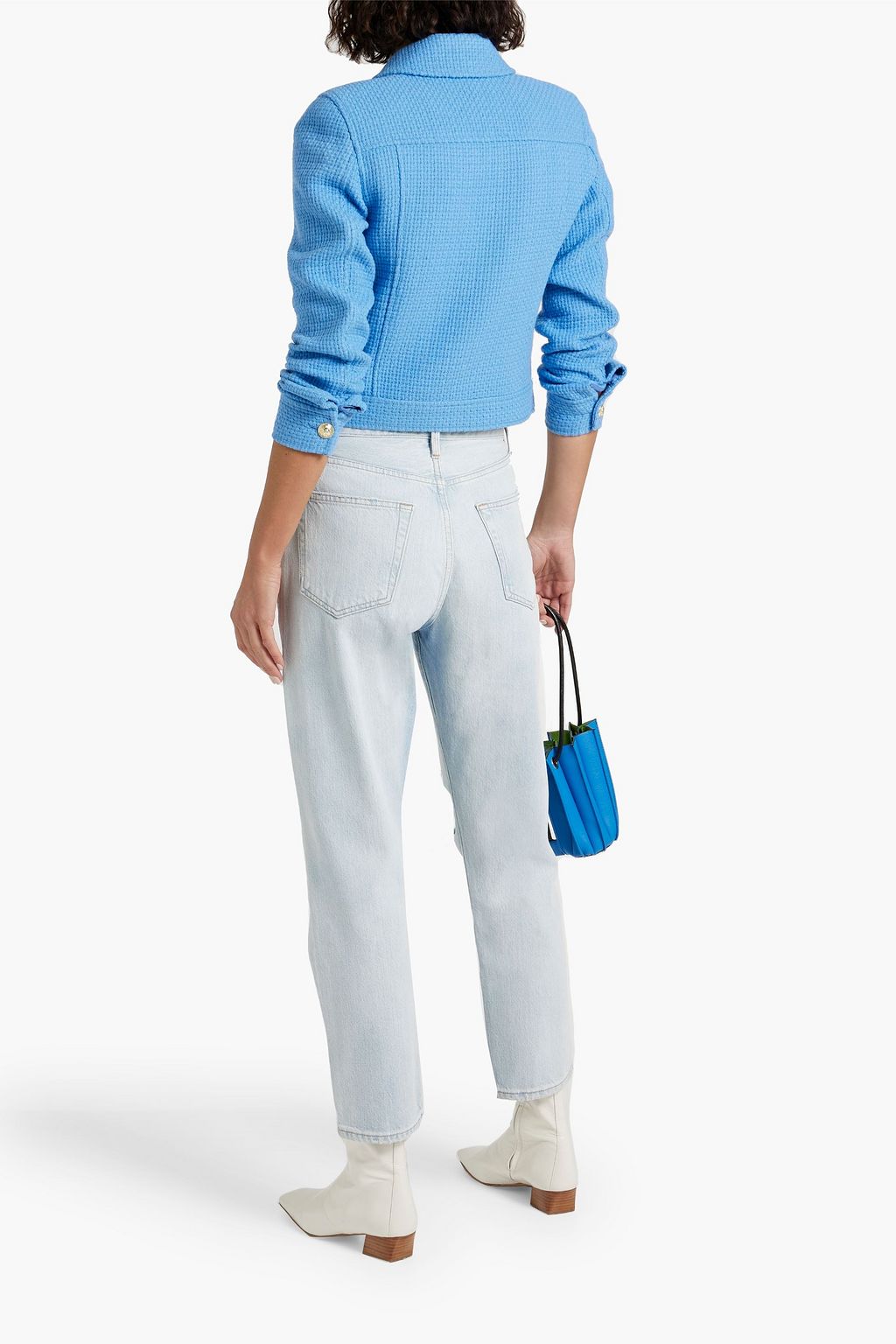 DEREK LAM 10 CROSBY Arleth cropped metallic tweed jacket