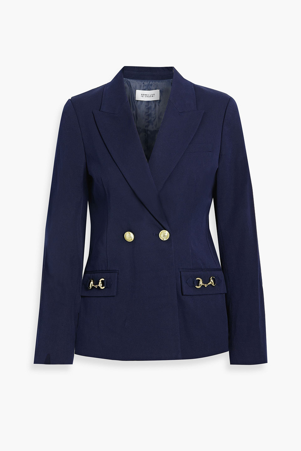 Derek Lam 10 Crosby Cerys Double-breasted Cotton-blend Twill Blazer In Navy