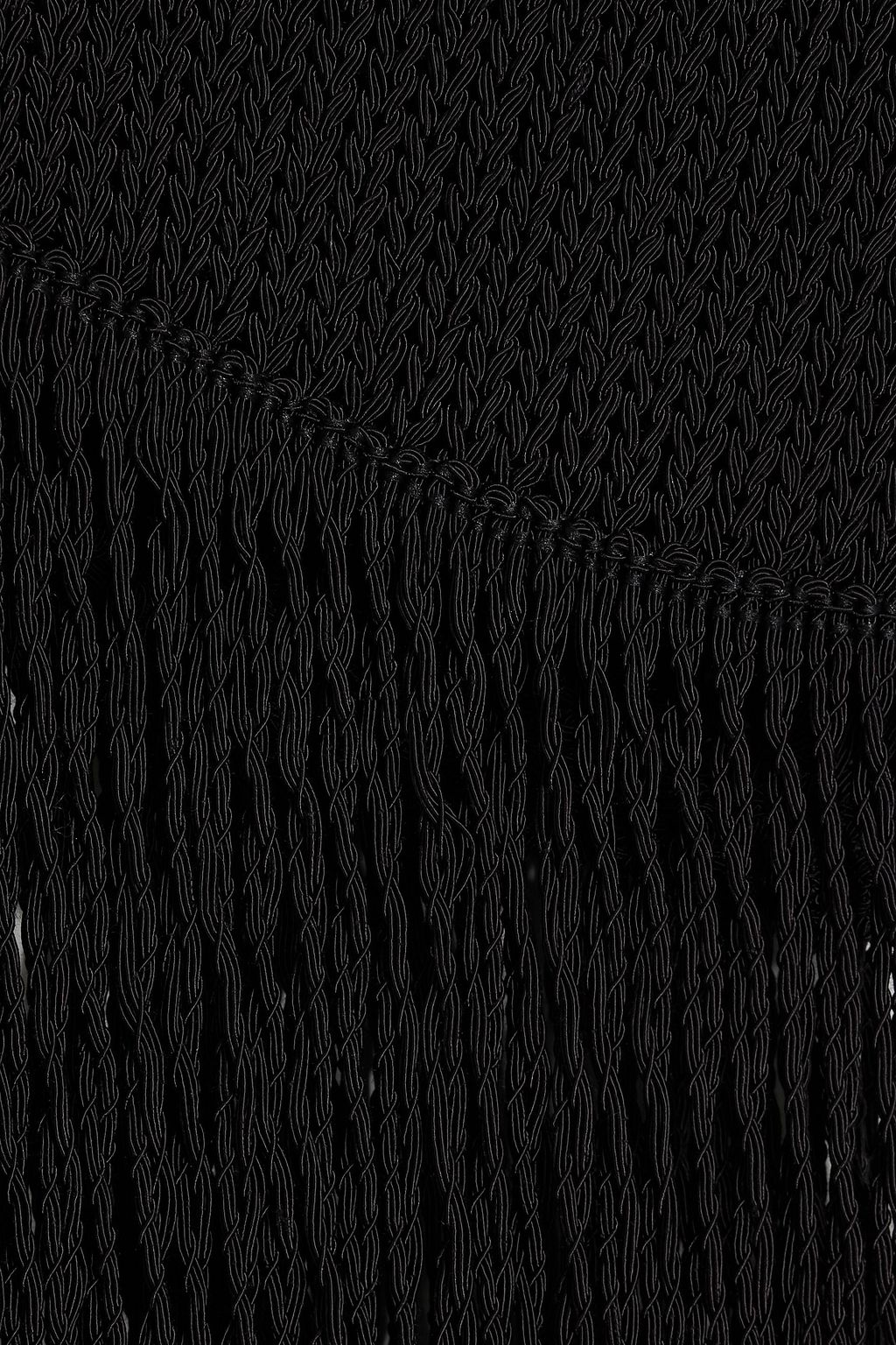 VALENTINO GARAVANI Asymmetric fringed cotton-blend top