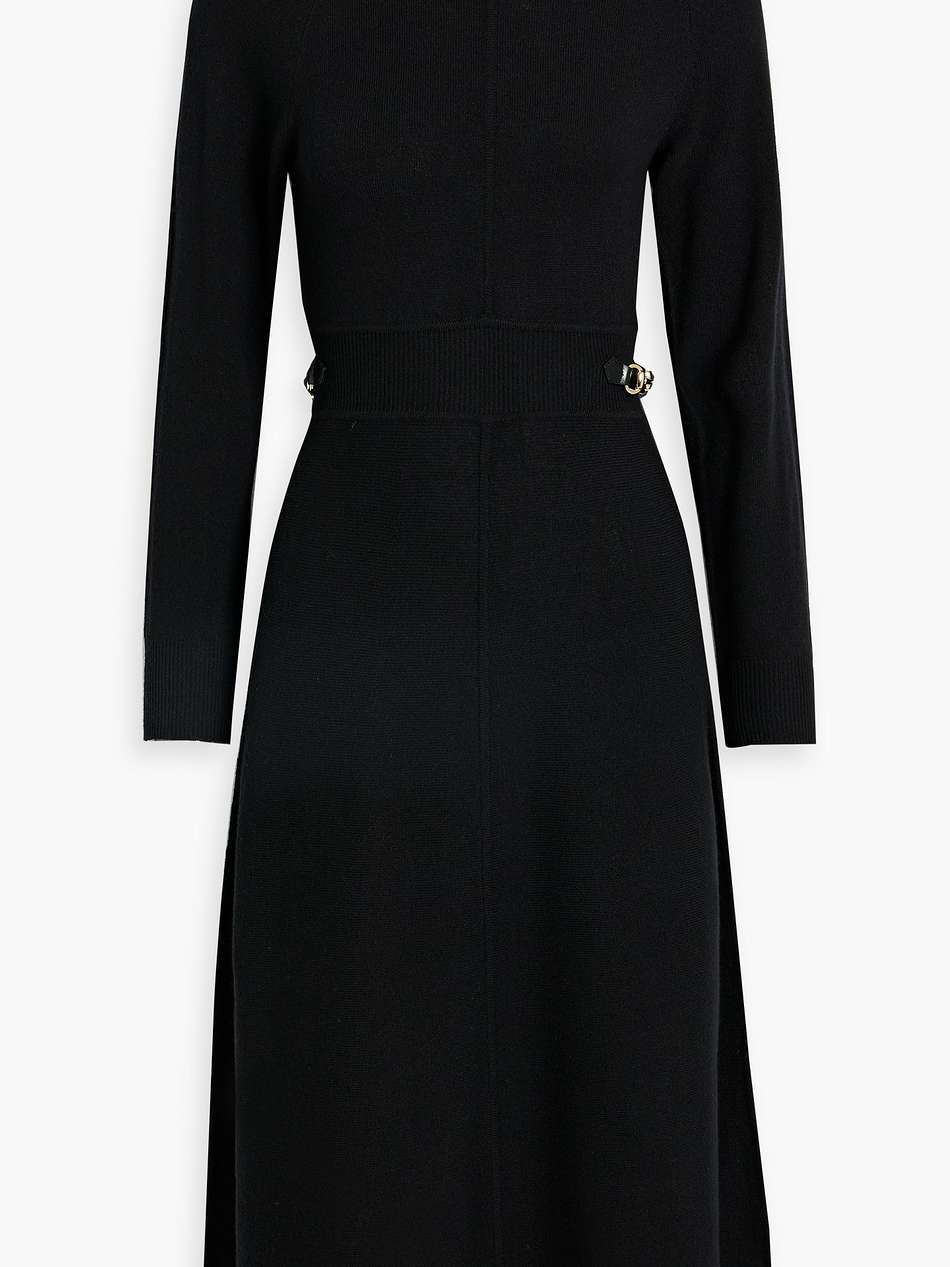 embellished wool turtleneck midi dress