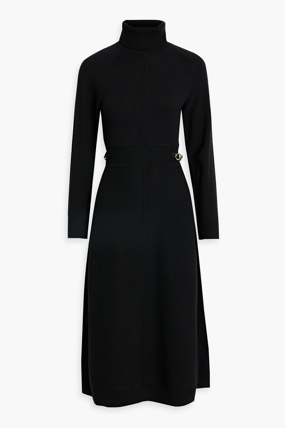 Derek Lam 10 Crosby Embellished Wool Turtleneck Midi Dress In Black