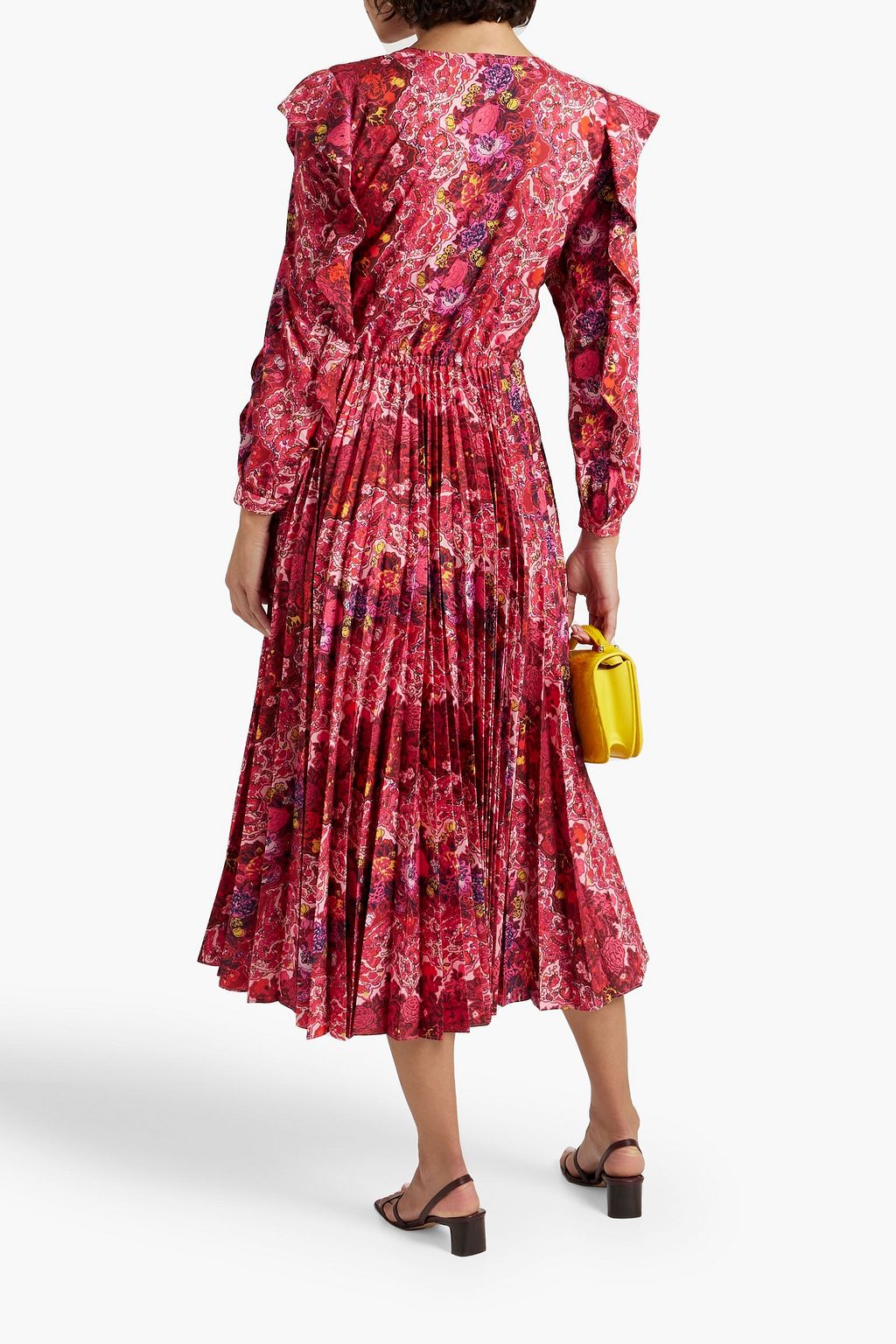 DEREK LAM 10 CROSBY Chrishelle pleated printed crepe midi dress