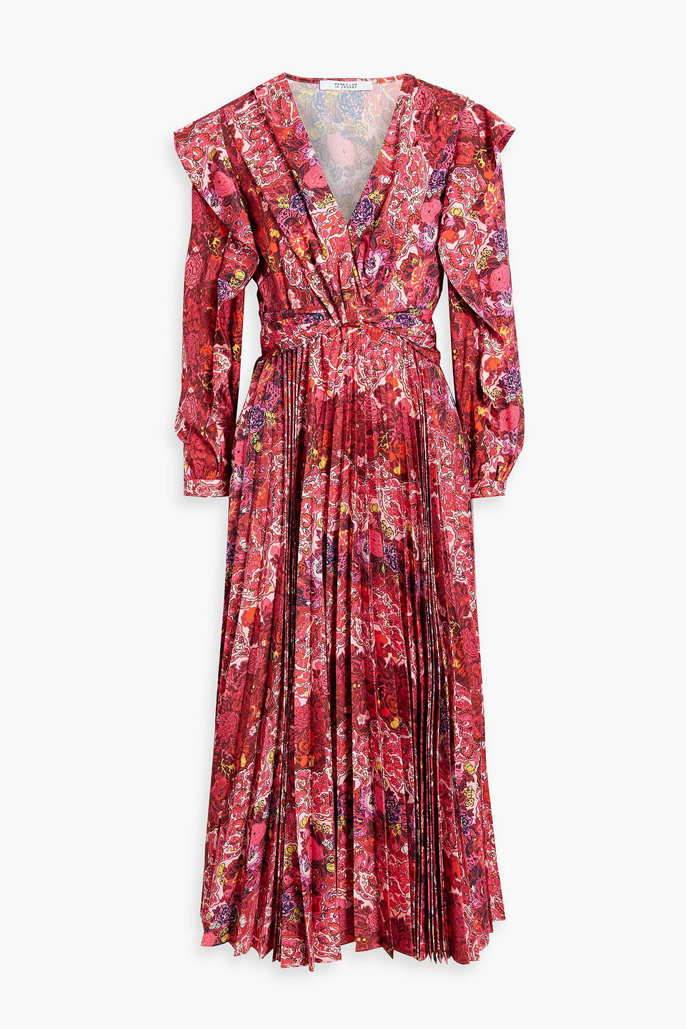 Chrishelle pleated printed crepe midi dress