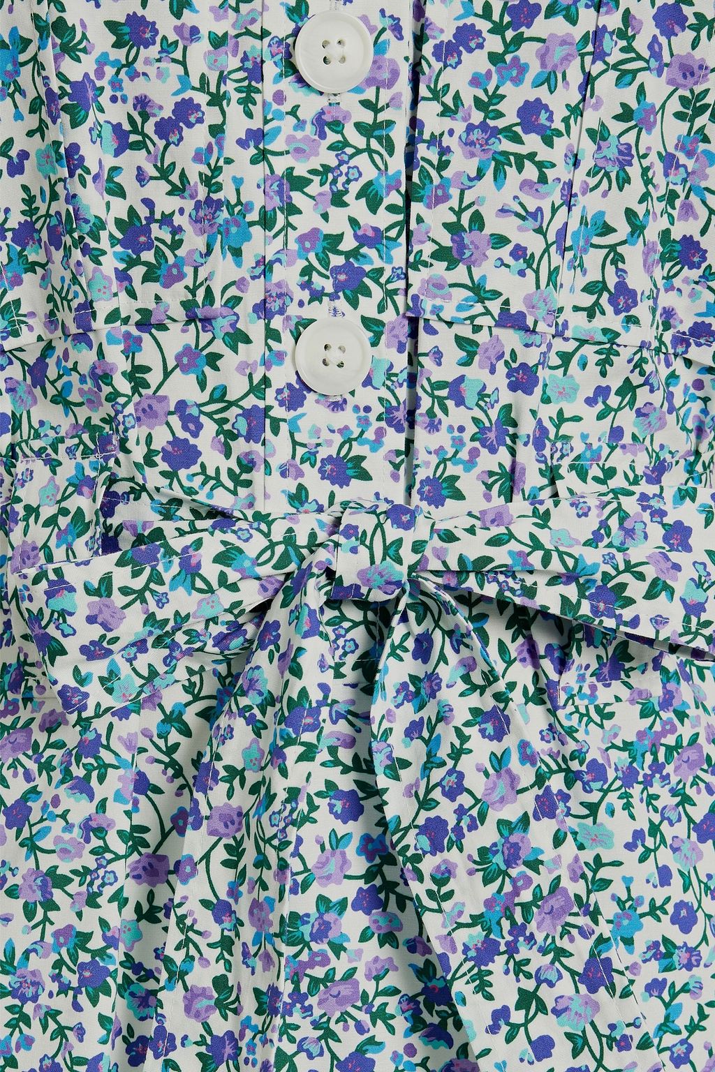 DEREK LAM 10 CROSBY Tiered floral-print cotton-blend poplin midi shirt dress