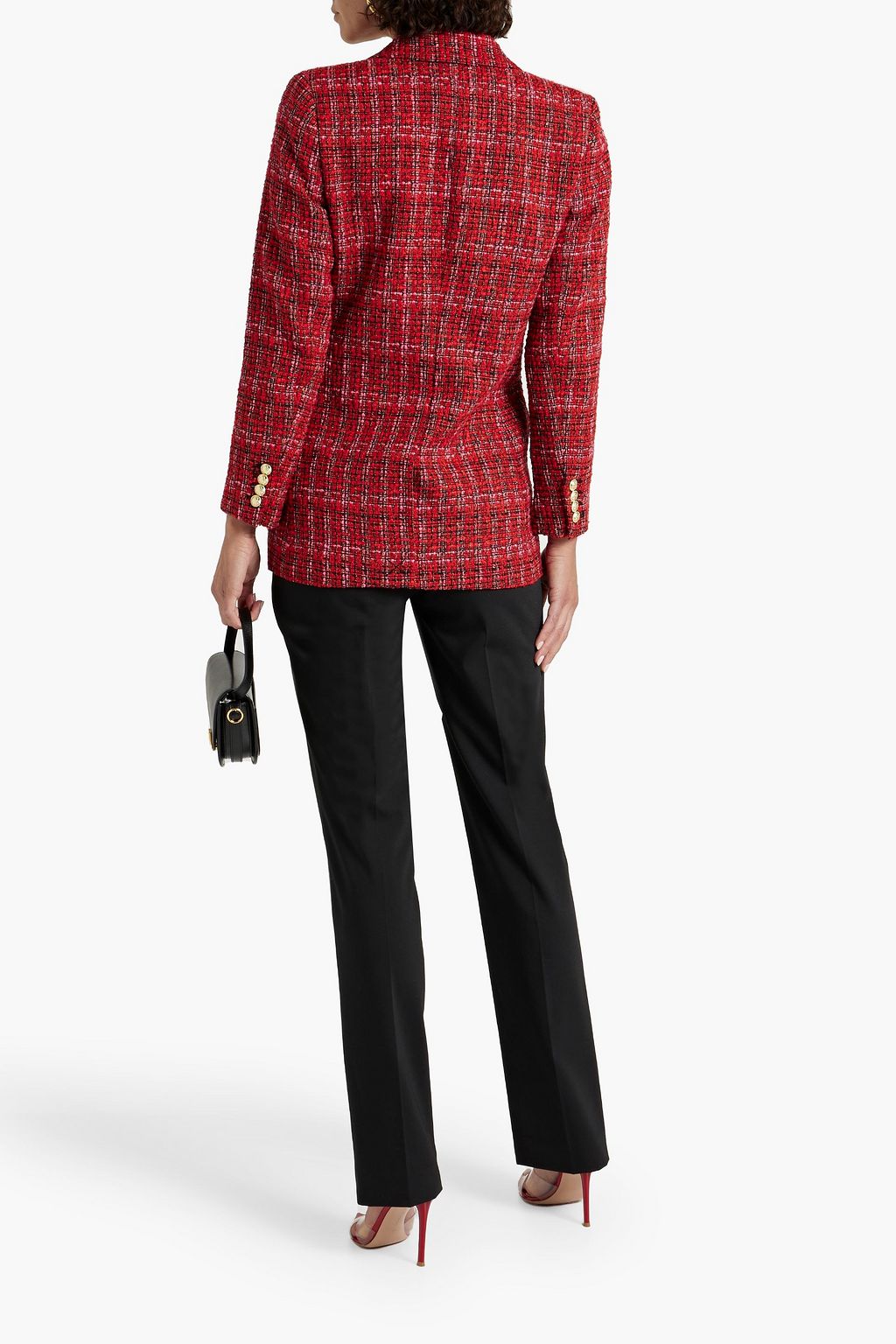 DEREK LAM 10 CROSBY Double-breasted metallic tweed blazer