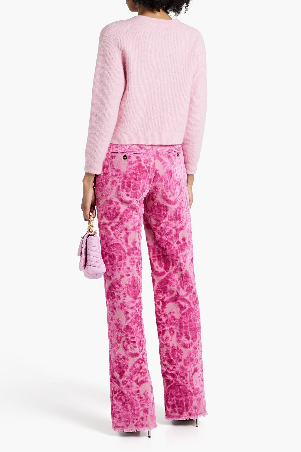 VALENTINO GARAVANI Cotton-blend jacquard wide-leg pants