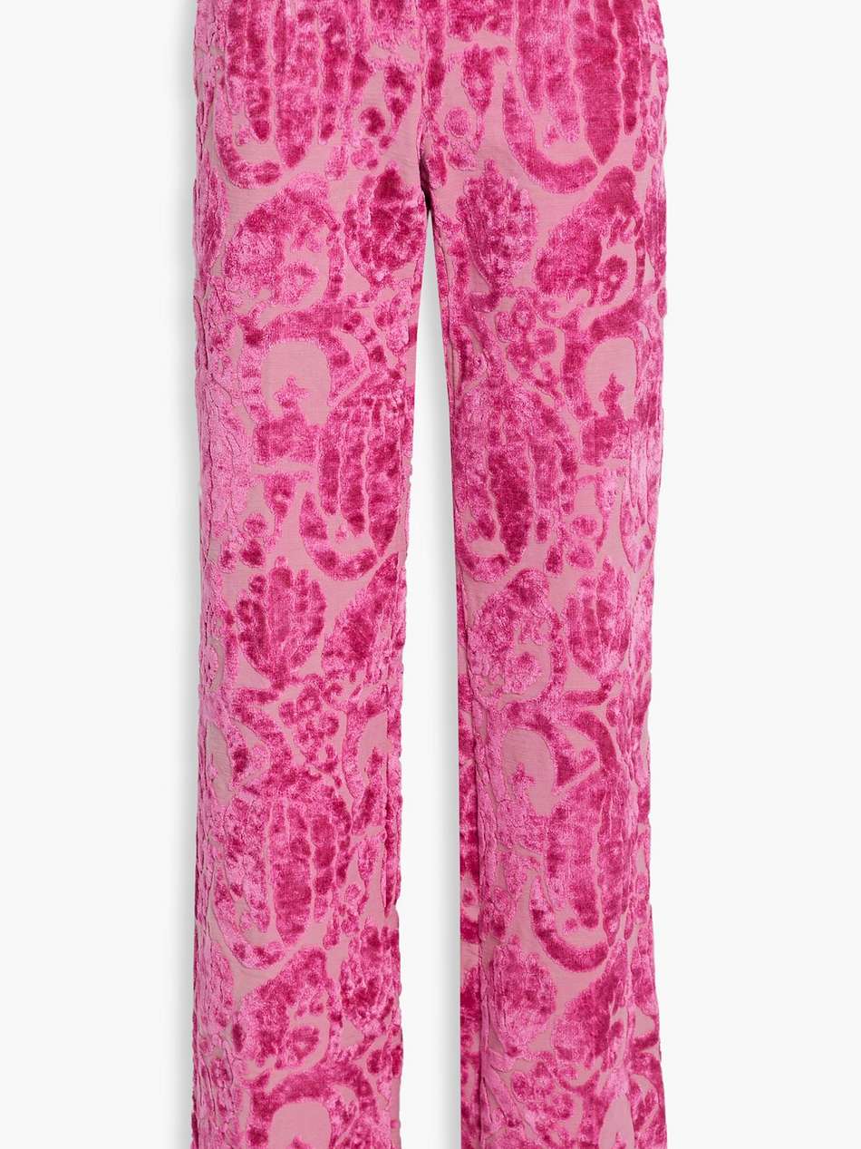 cotton-blend jacquard wide-leg pants