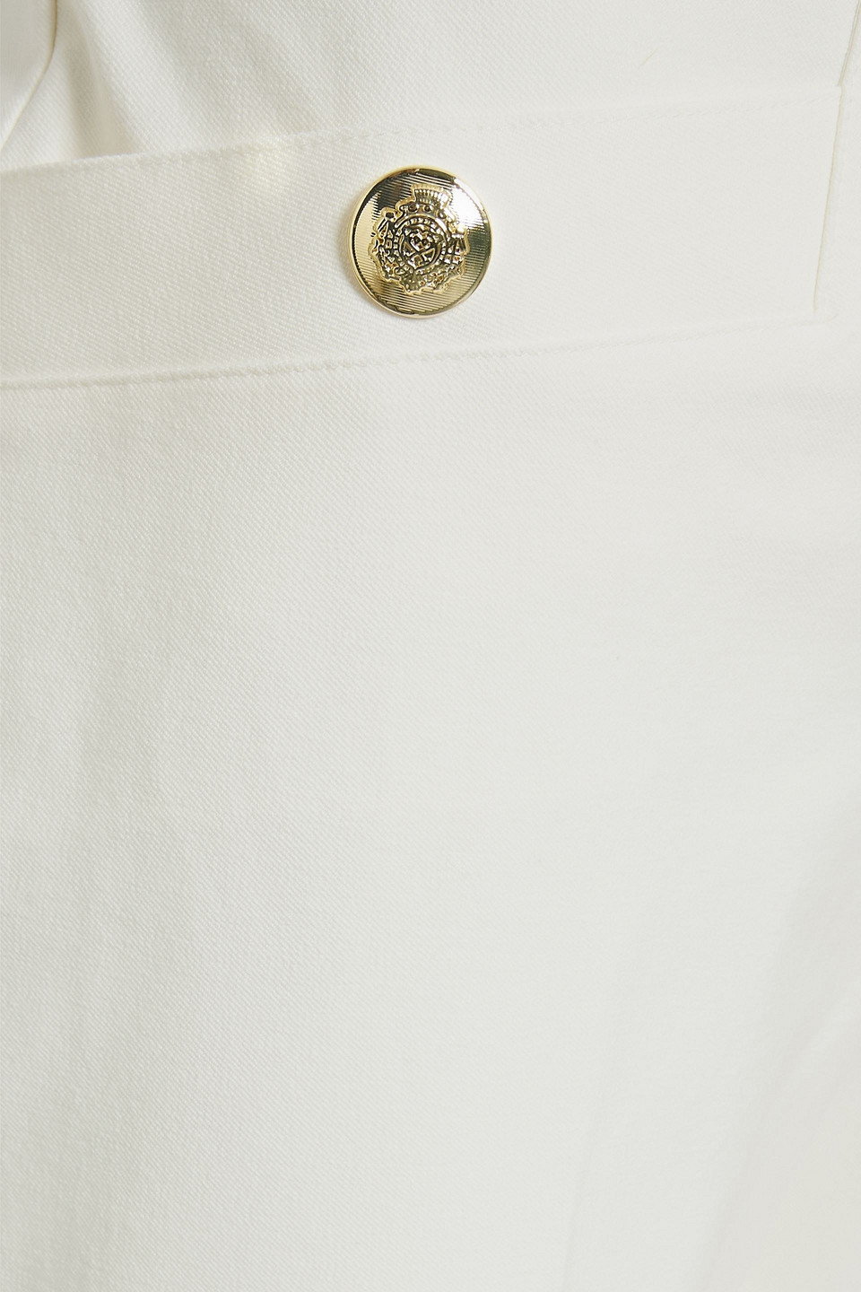Derek Lam 10 Crosby Cotton-blend Twill Straight-leg Pants In Ivory