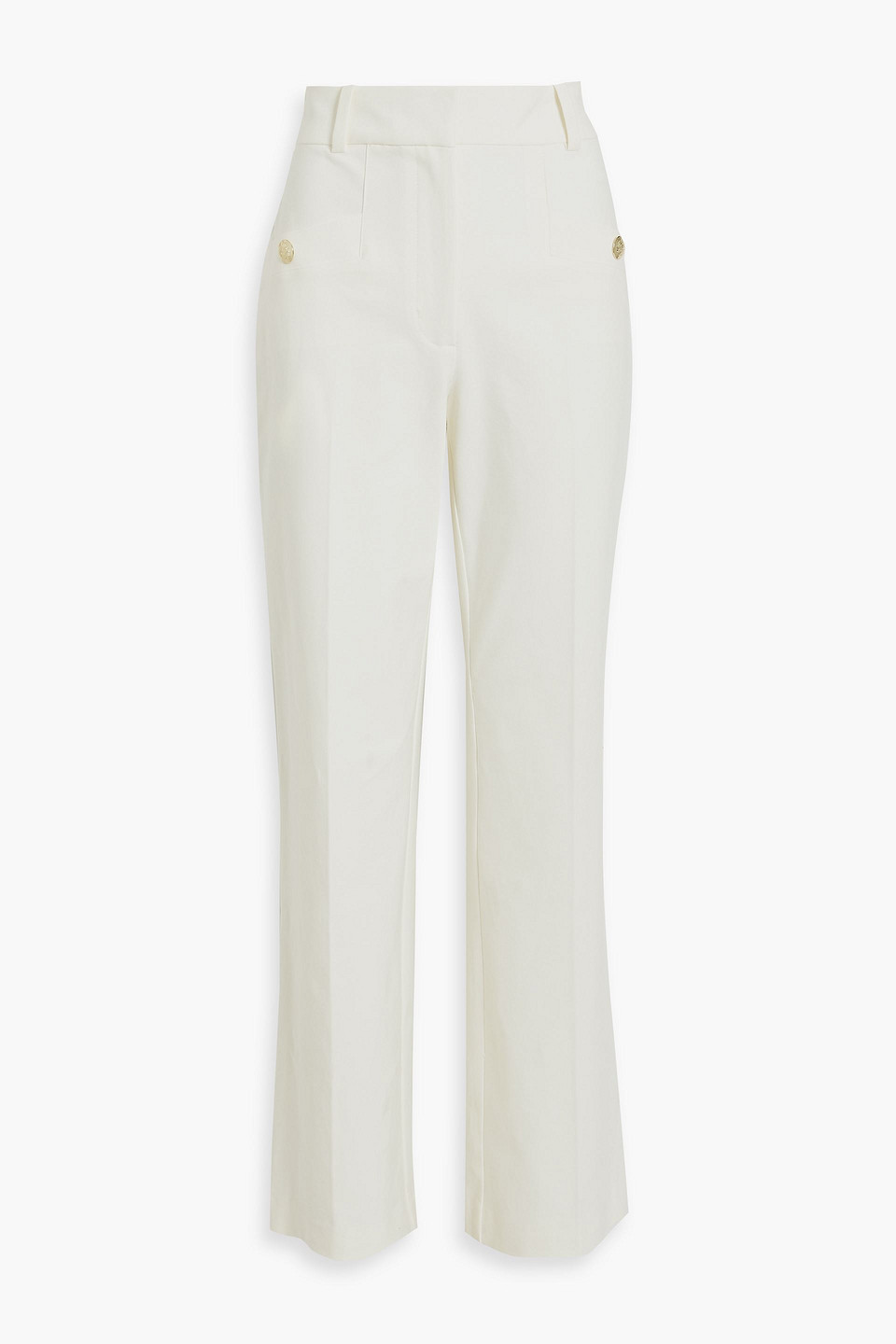 Derek Lam 10 Crosby Cotton-blend Twill Straight-leg Pants In Ivory