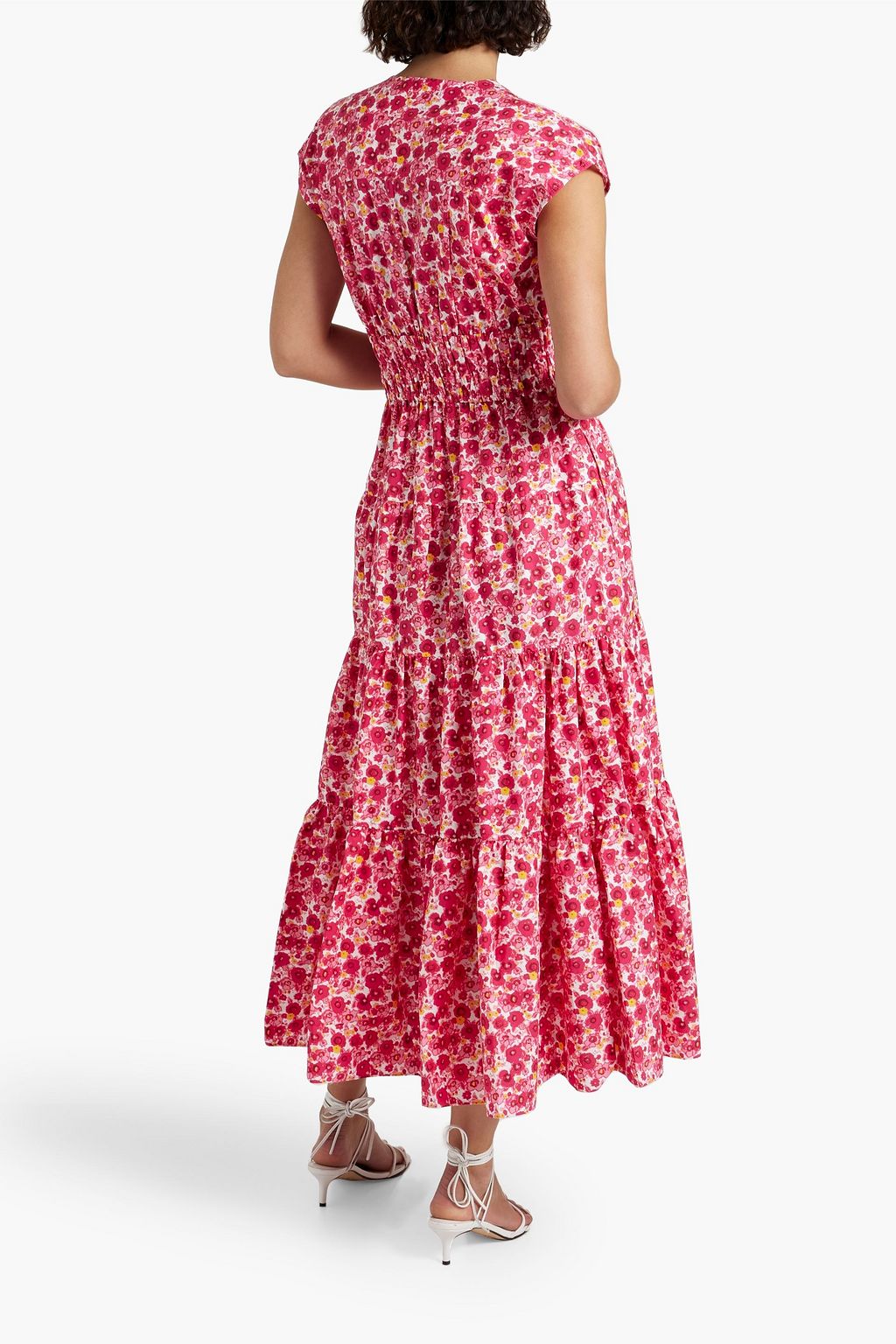 DEREK LAM 10 CROSBY Tiered floral-print cotton-blend poplin midi dress