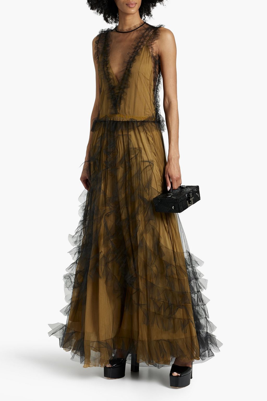 VALENTINO GARAVANI Ruffled silk-tulle gown