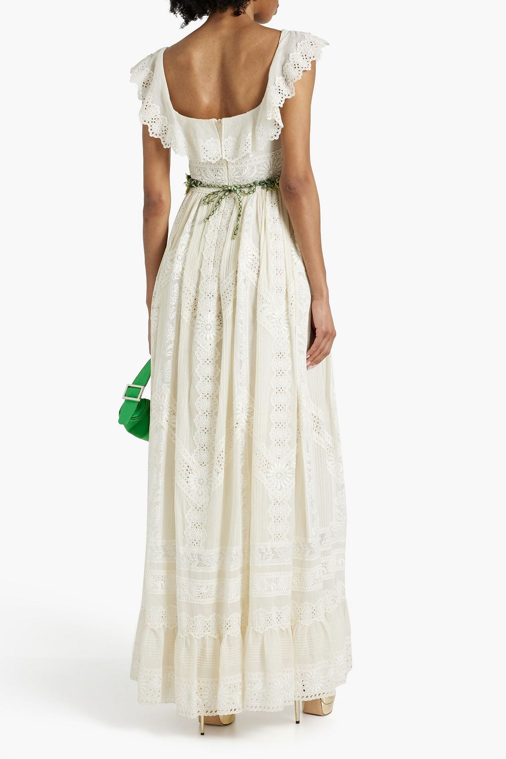 VALENTINO GARAVANI Belted broderie anglaise cotton maxi dress