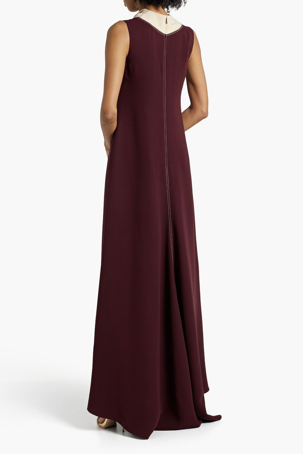 VALENTINO GARAVANI Two-tone silk-crepe maxi dress