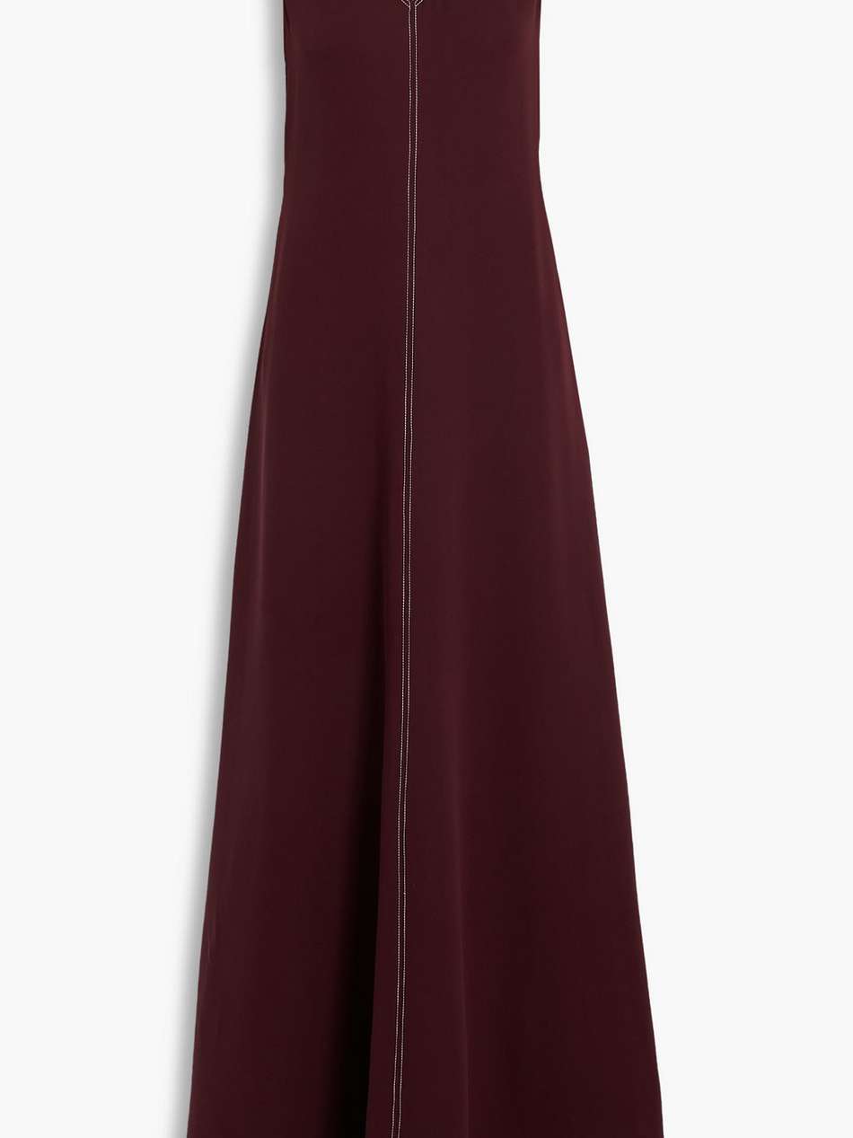 two-tone silk-crepe maxi dress