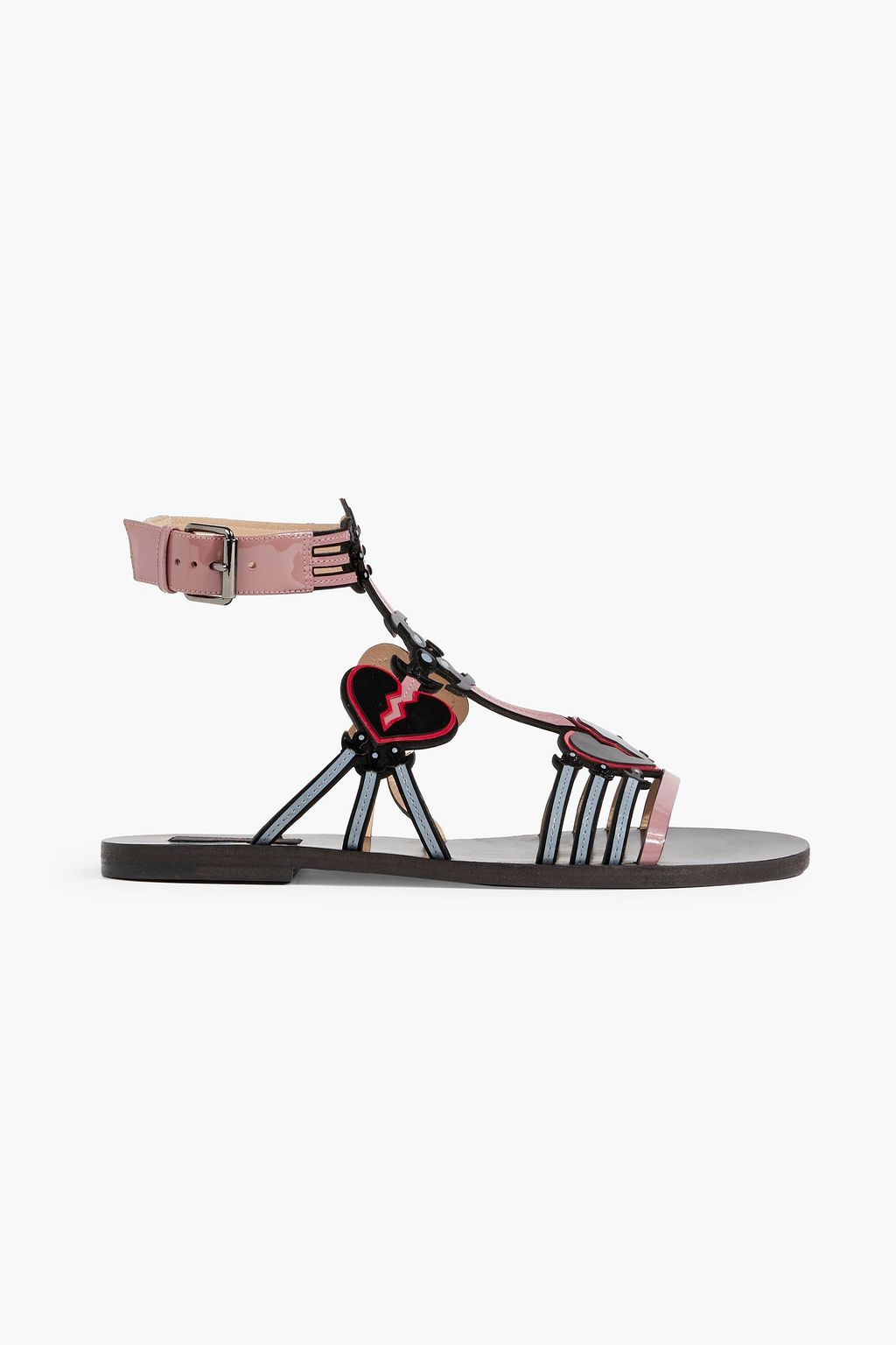 VALENTINO GARAVANI Broken Heart patent-leather sandals | THE OUTNET