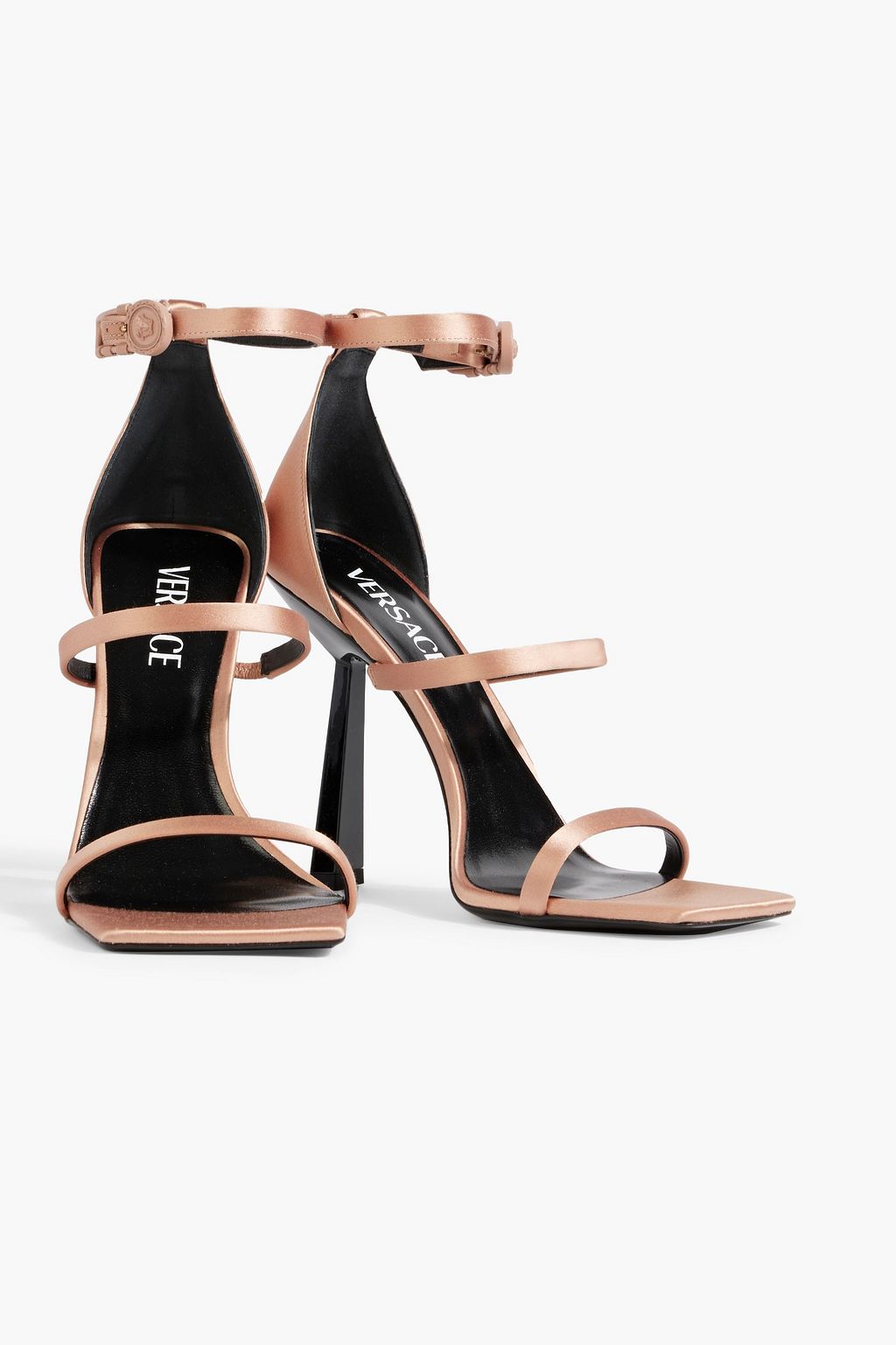 VERSACE Medusa Strappy 110 satin sandals