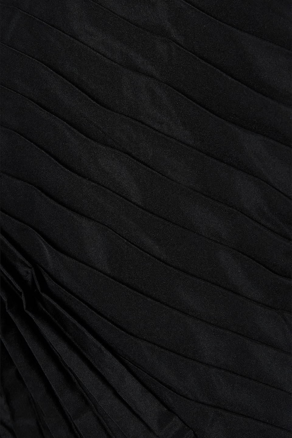 Elie Saab Pleated Taffeta And Crepe Gown In Black