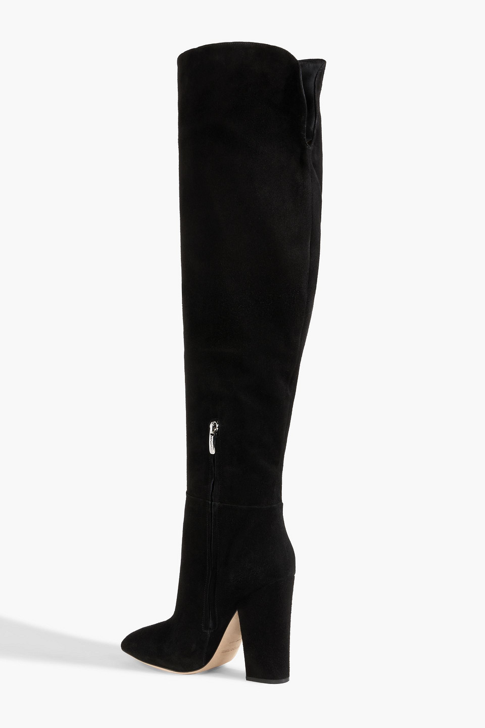 Shop Sergio Rossi Scarlett 105 Suede Over-the-knee Boots In Black