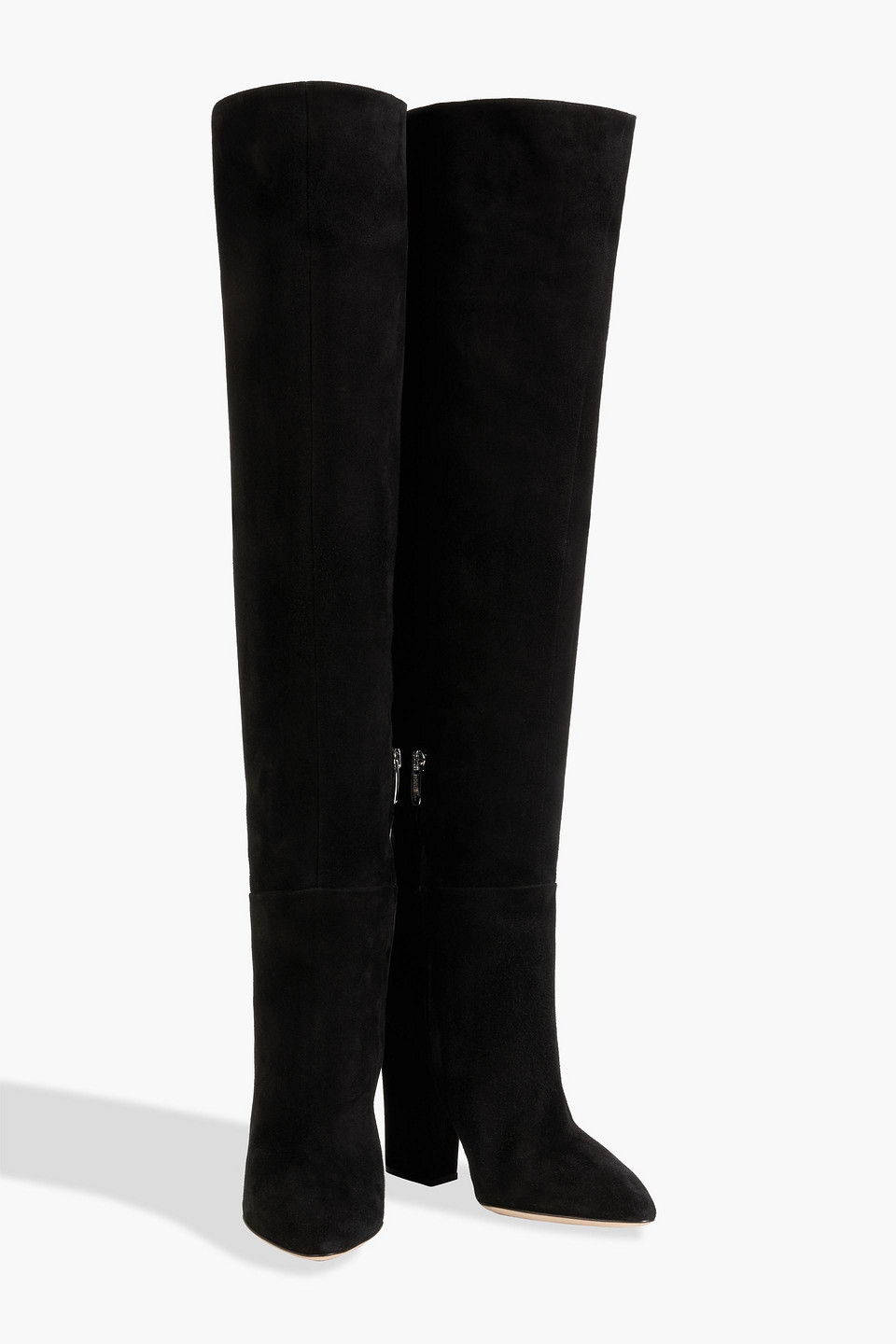 Shop Sergio Rossi Scarlett 105 Suede Over-the-knee Boots In Black