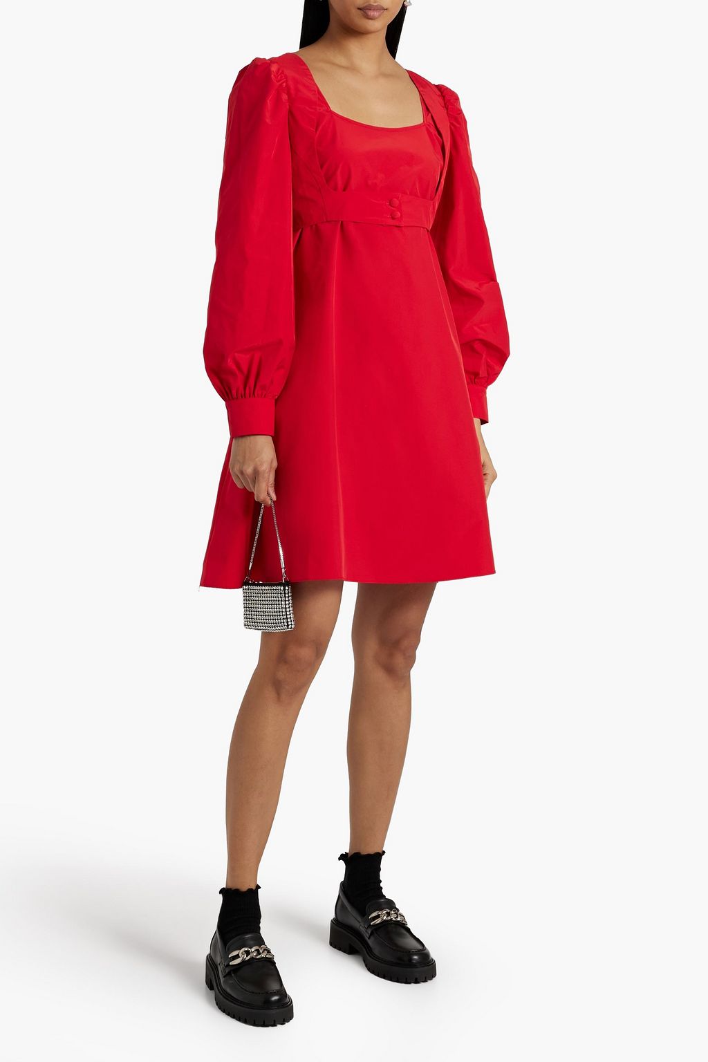 SHRIMPS Ruby layered taffeta mini dress