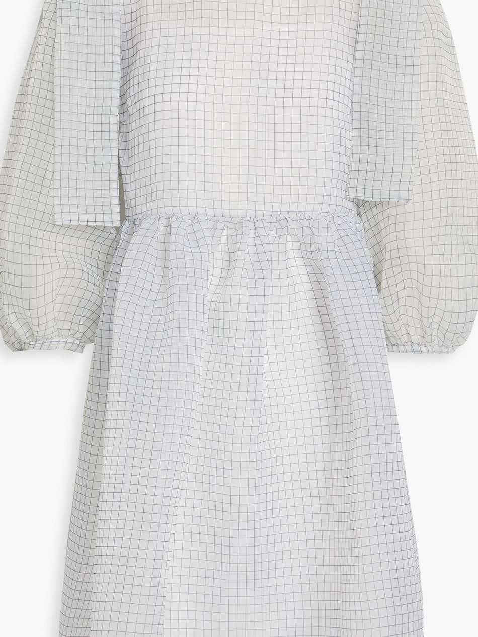 max bow-embellished checked organza mini dress