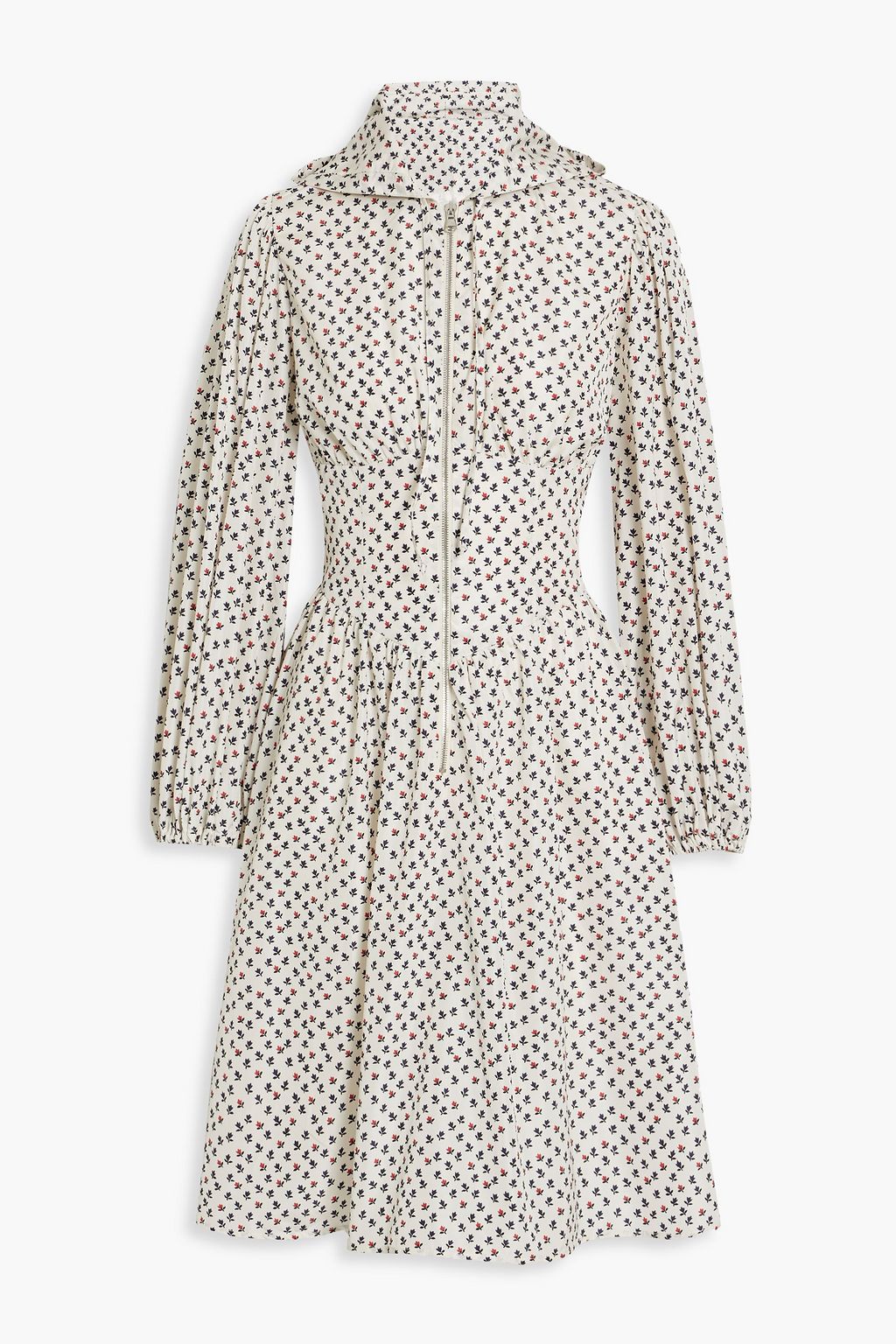 SHRIMPS Floral-print taffeta hooded dress | THE OUTNET