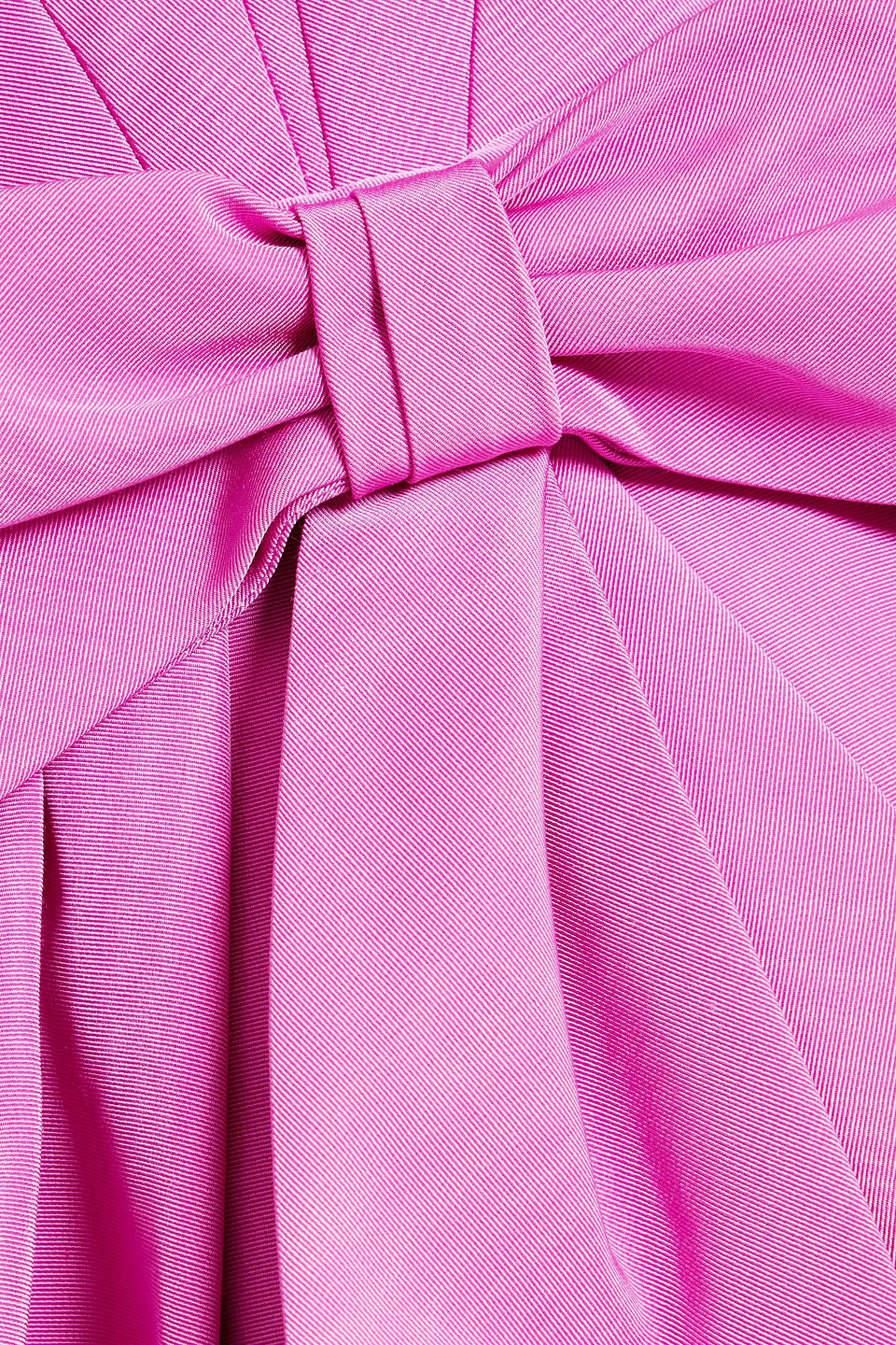 Oscar De La Renta Strapless Bow-embellished Cotton-blend Moire Mini Dress In Pink