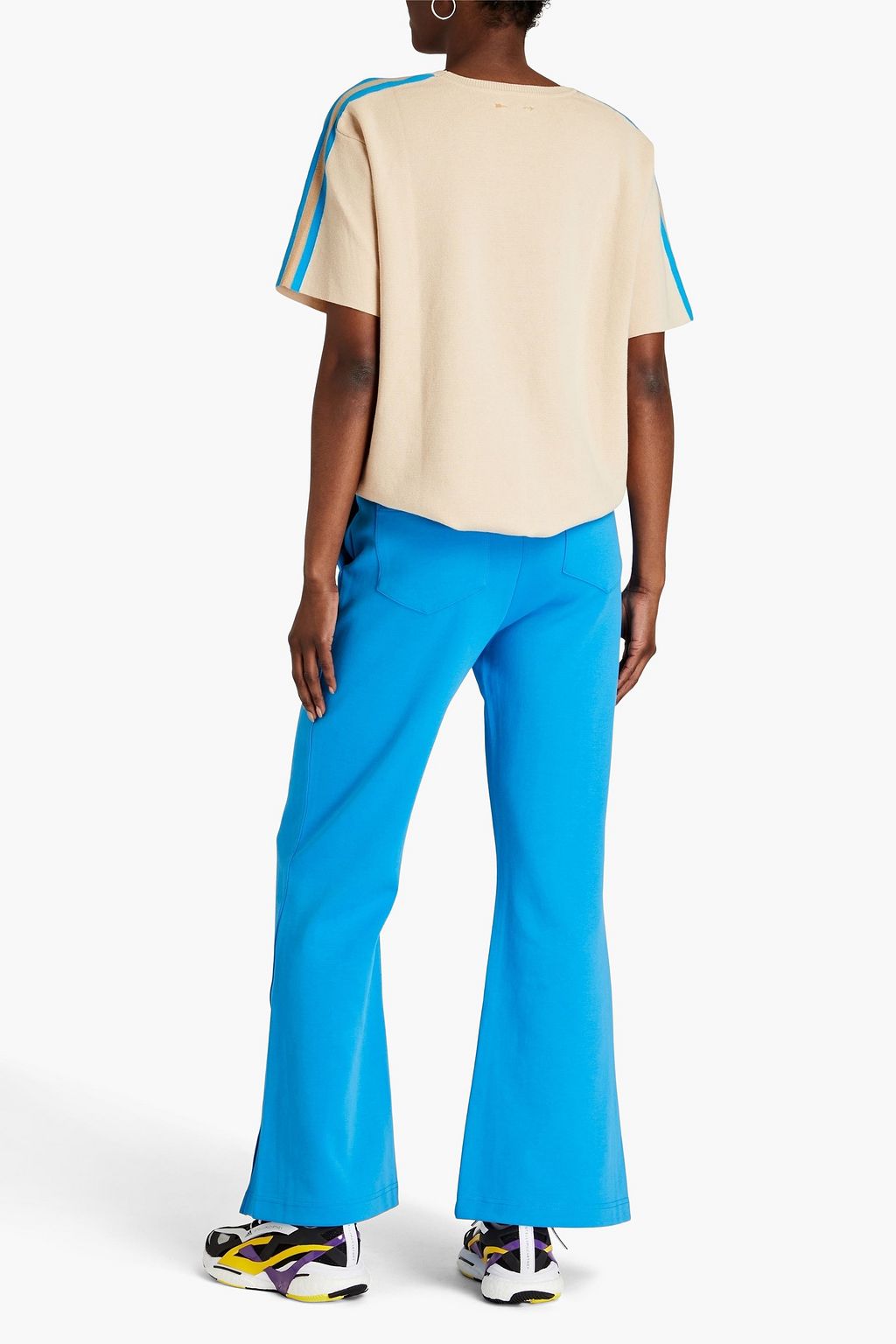 THE UPSIDE Penny cotton-blend jersey flared track pants