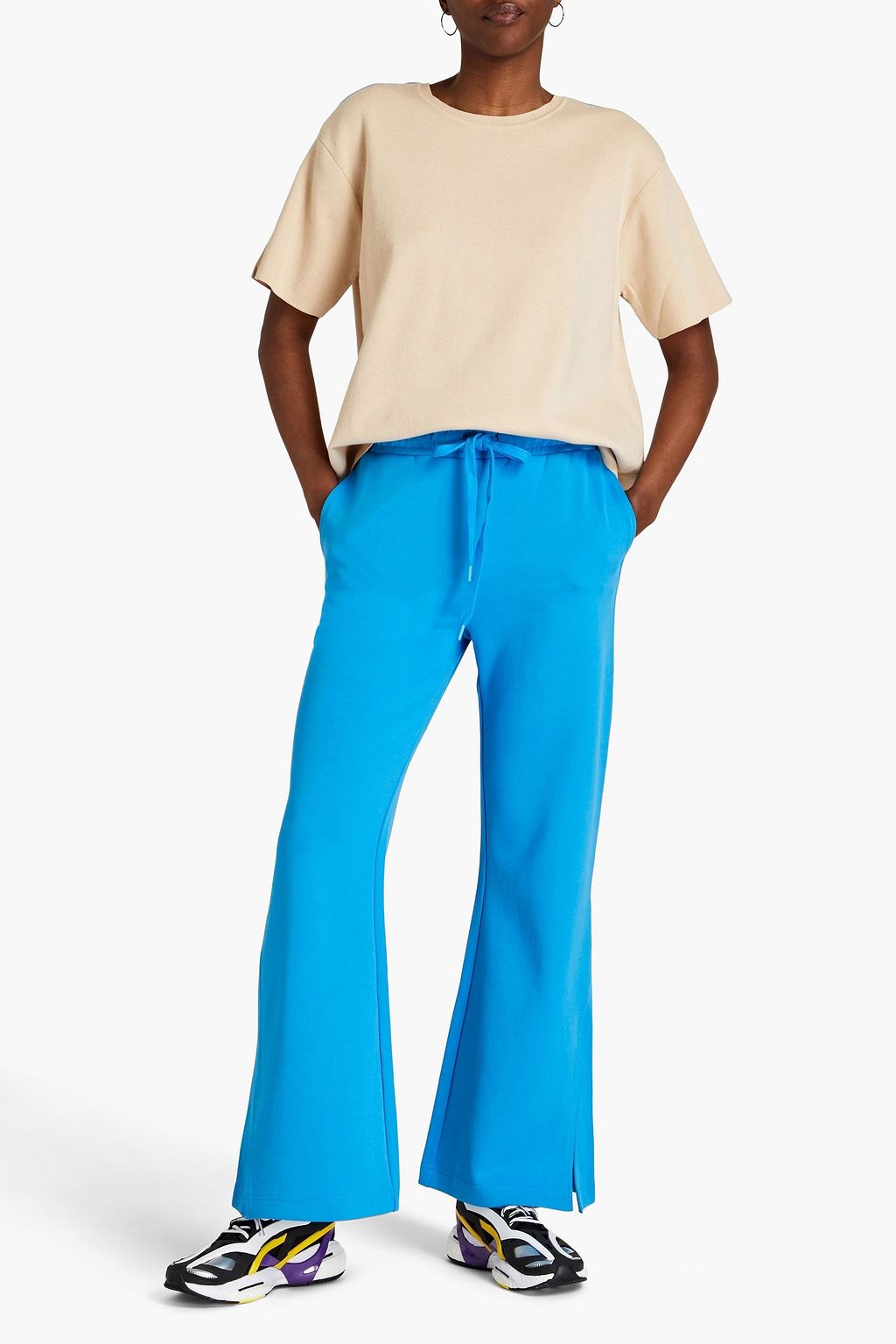 THE UPSIDE Penny cotton-blend jersey flared track pants