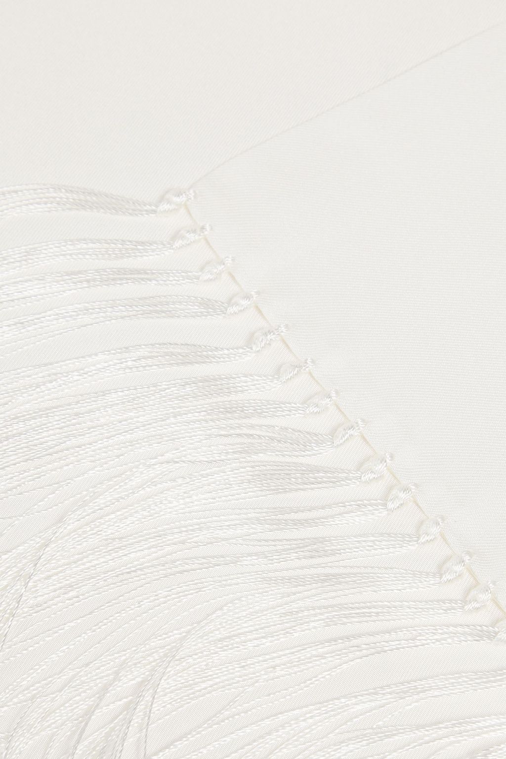 VALENTINO GARAVANI Fringed silk-twill scarf
