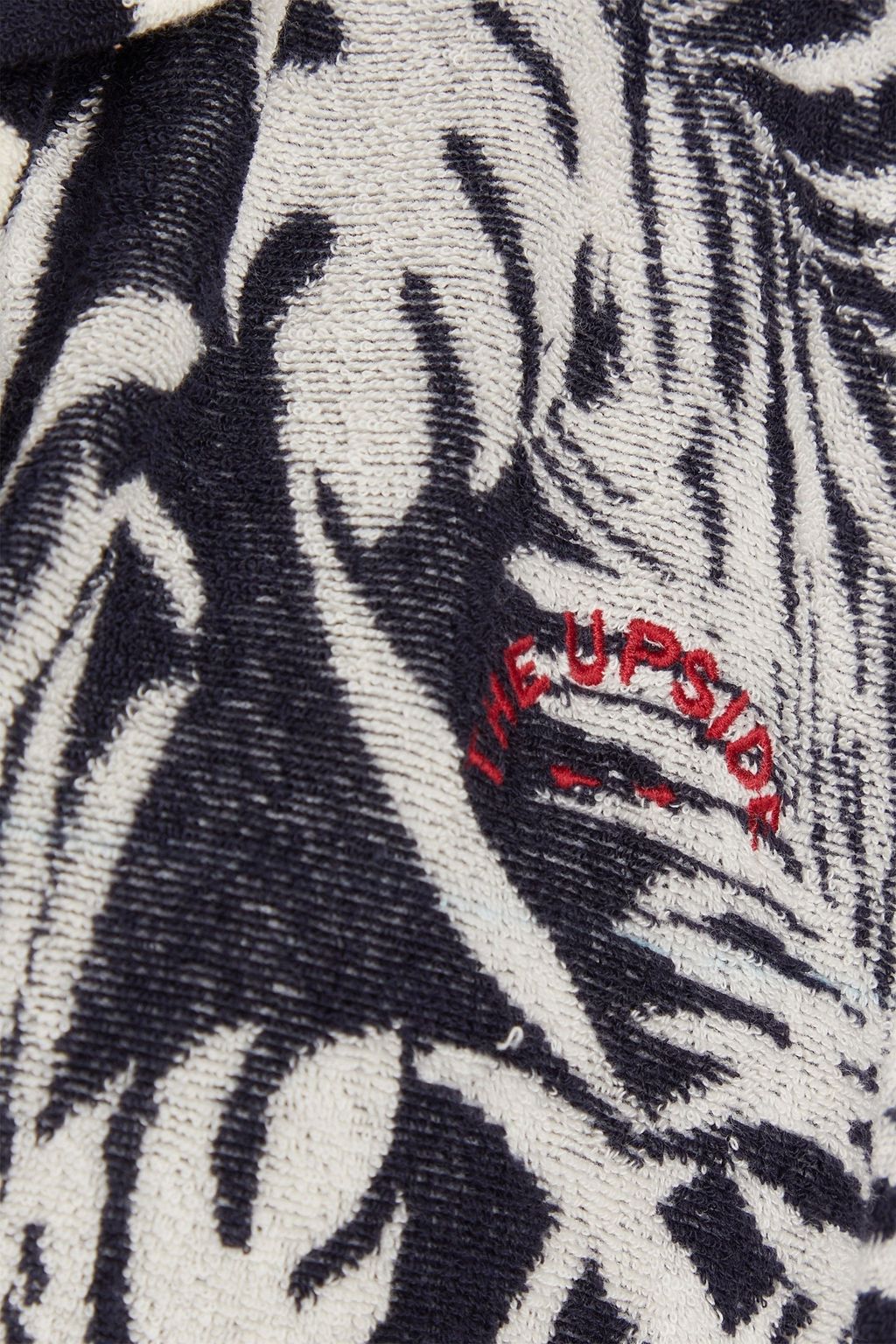 THE UPSIDE Wilma printed cotton-blend terry polo shirt