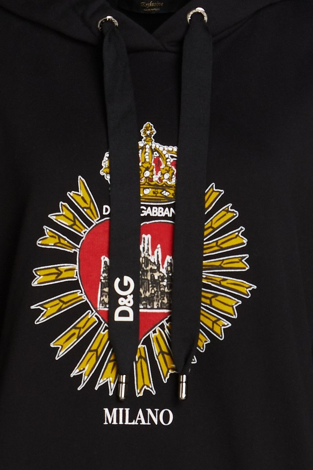 DOLCE & GABBANA フレンチコットンテリー フーディ プリント入り