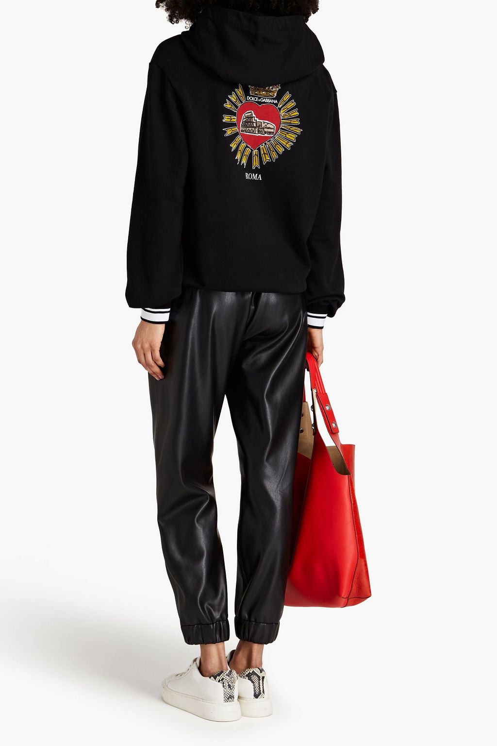 DOLCE & GABBANA フレンチコットンテリー フーディ プリント入り