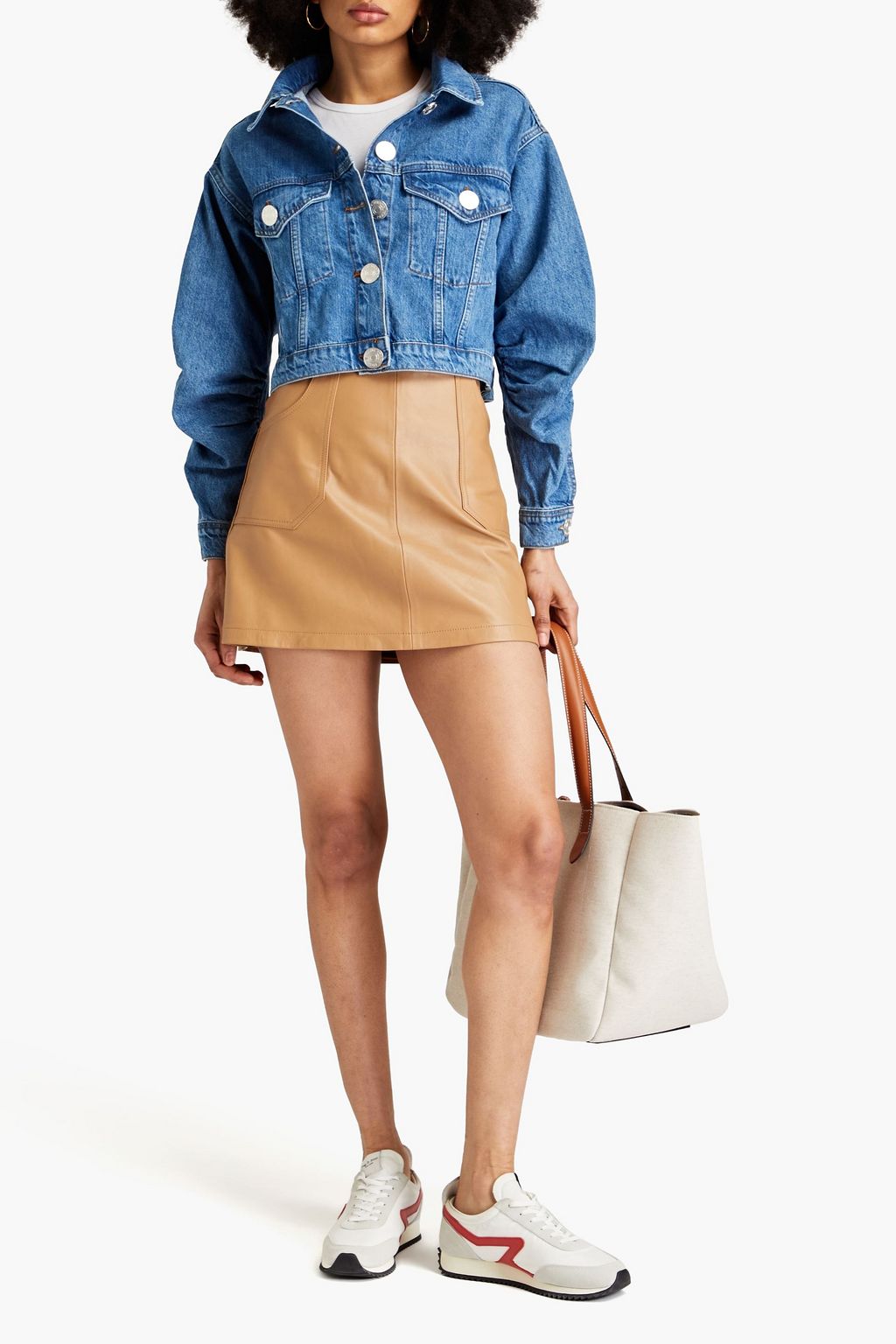FRAME Ruched denim jacket
