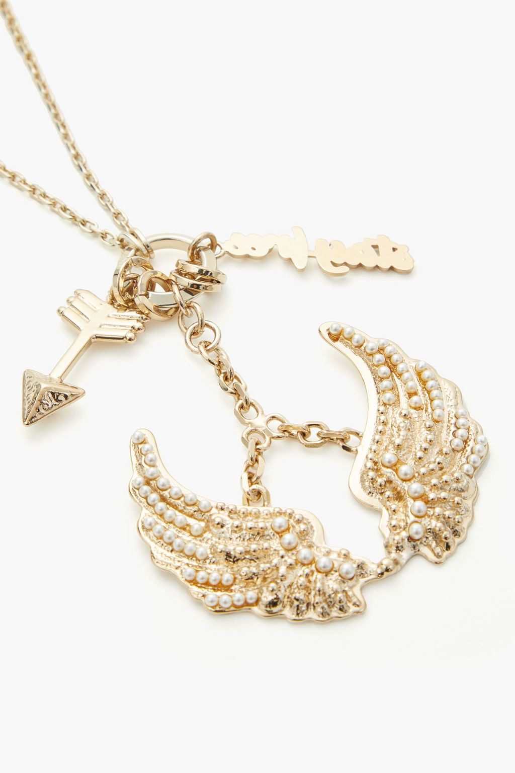 RED(V) Gold-tone faux pearl necklace