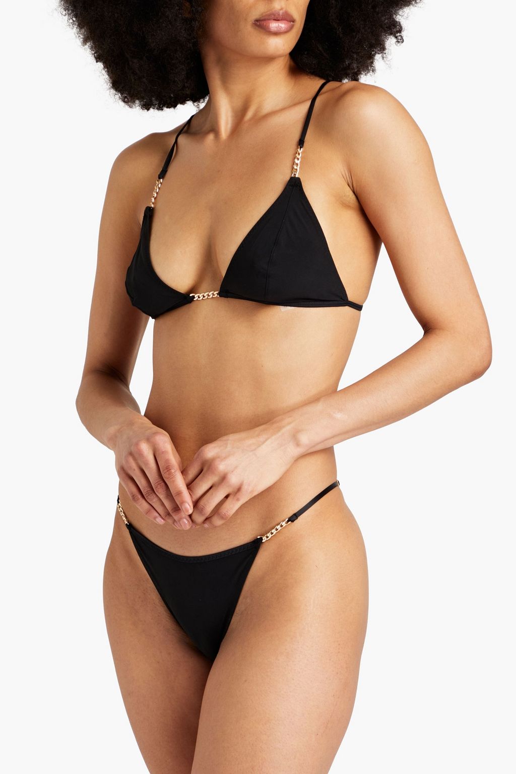STELLA MCCARTNEY Chain-embellished stretch-jersey low-rise briefs