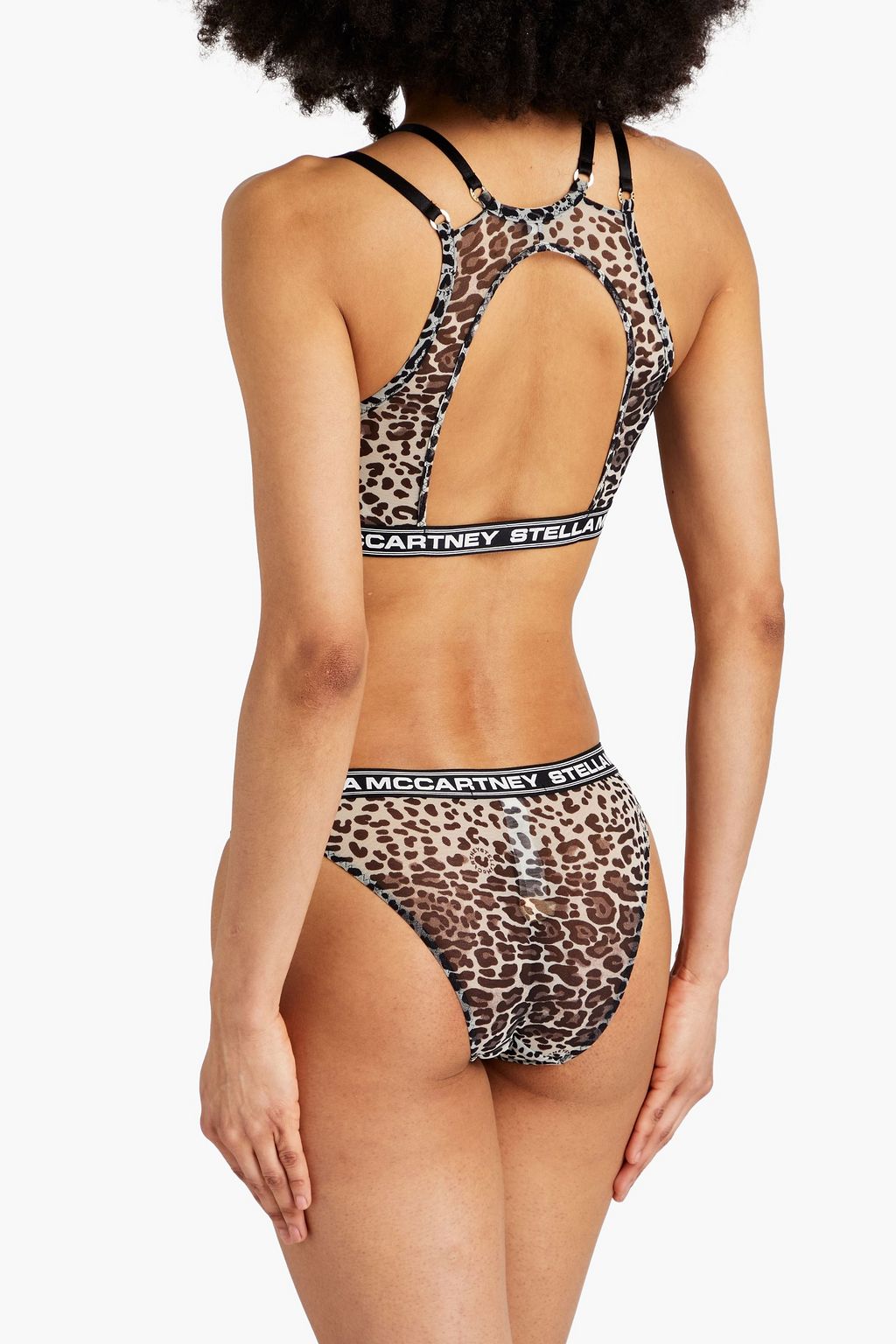 STELLA MCCARTNEY Leopard-print stretch-mesh low-rise briefs