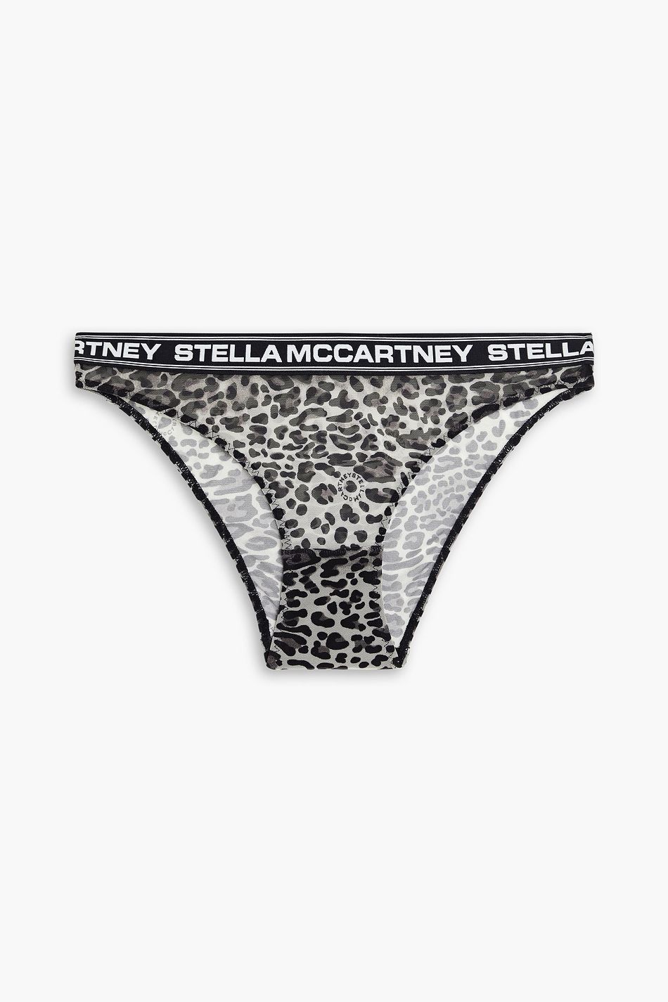 Leopard Print Stretch Mesh High Leg Teddy w. O Rings