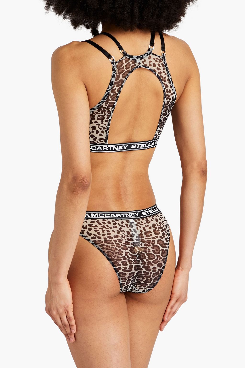 STELLA MCCARTNEY Leopard-print stretch-mesh bralette
