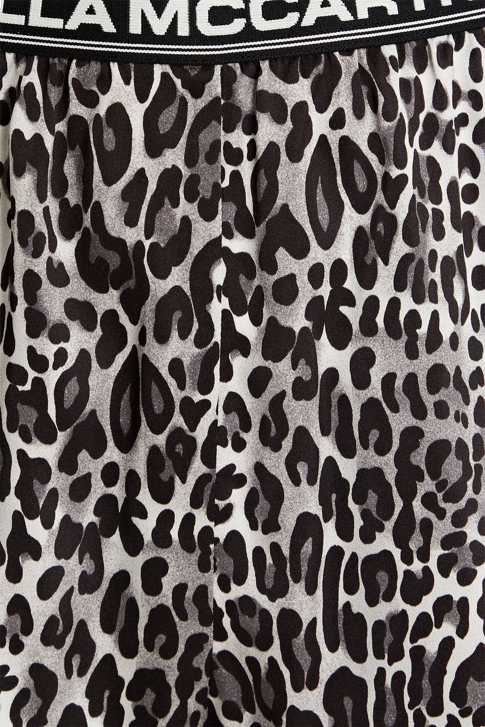  Stella Mccartney - Pyjama-shorts Aus Satin Mit Leopardenprint - Grau - S 