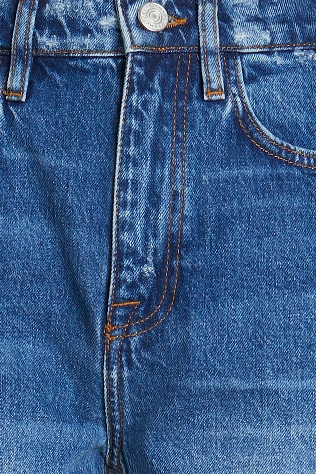 FRAME Le Jane cropped distressed high-rise straight-leg jeans