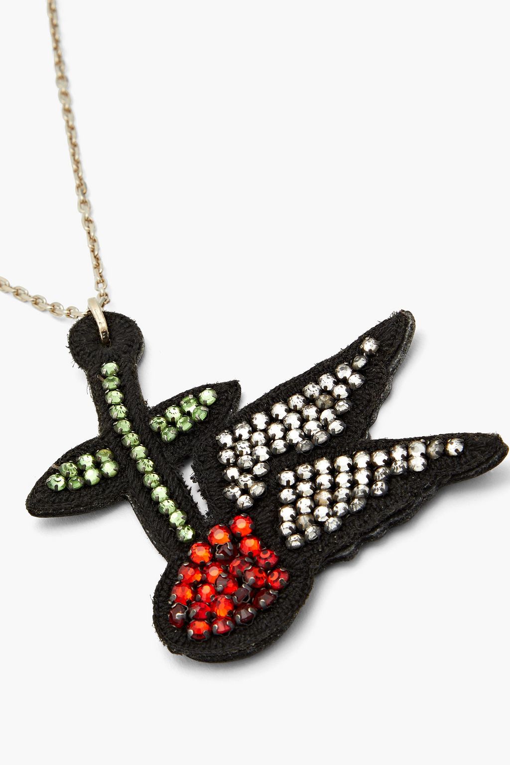 RED(V) Gold-tone, bead and stone necklace