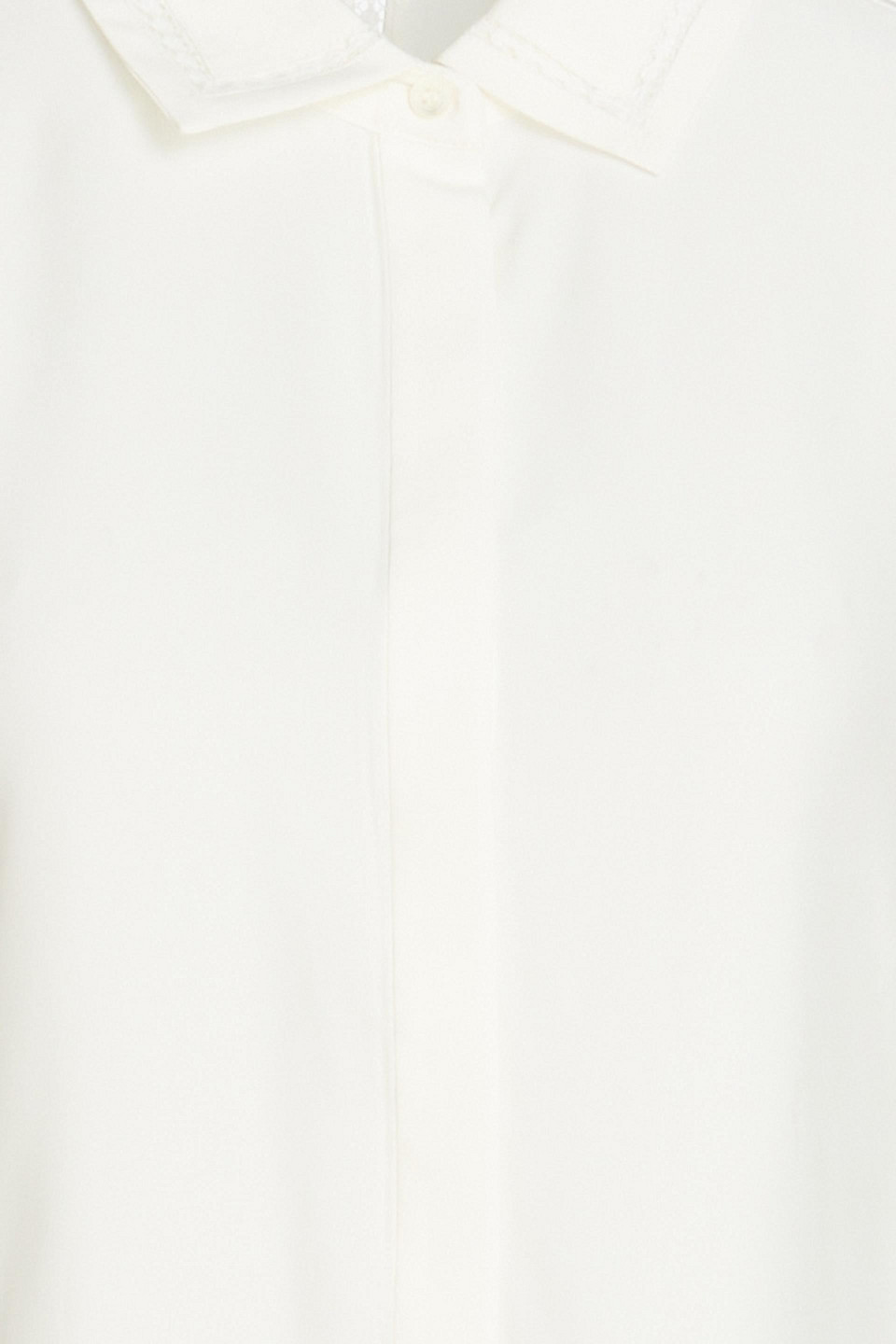 Frame Hemd Aus Seidensatin Mit Spitzenbesatz In Ivory