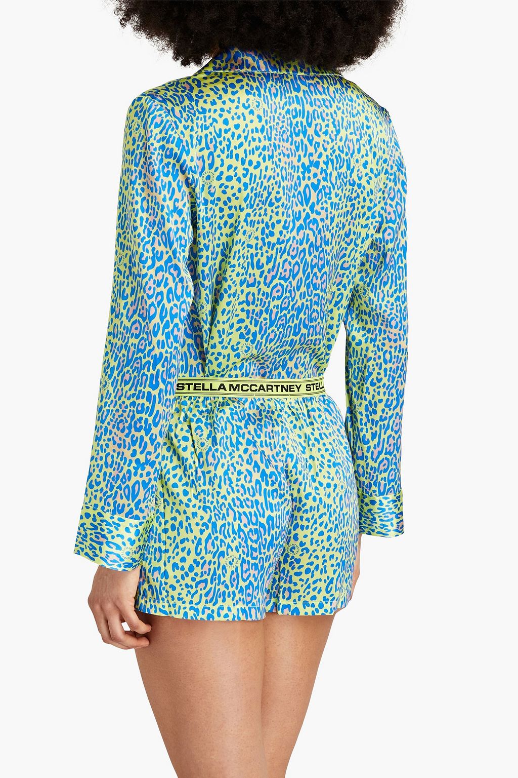 STELLA MCCARTNEY Leopard-print stretch-silk satin pajama shorts