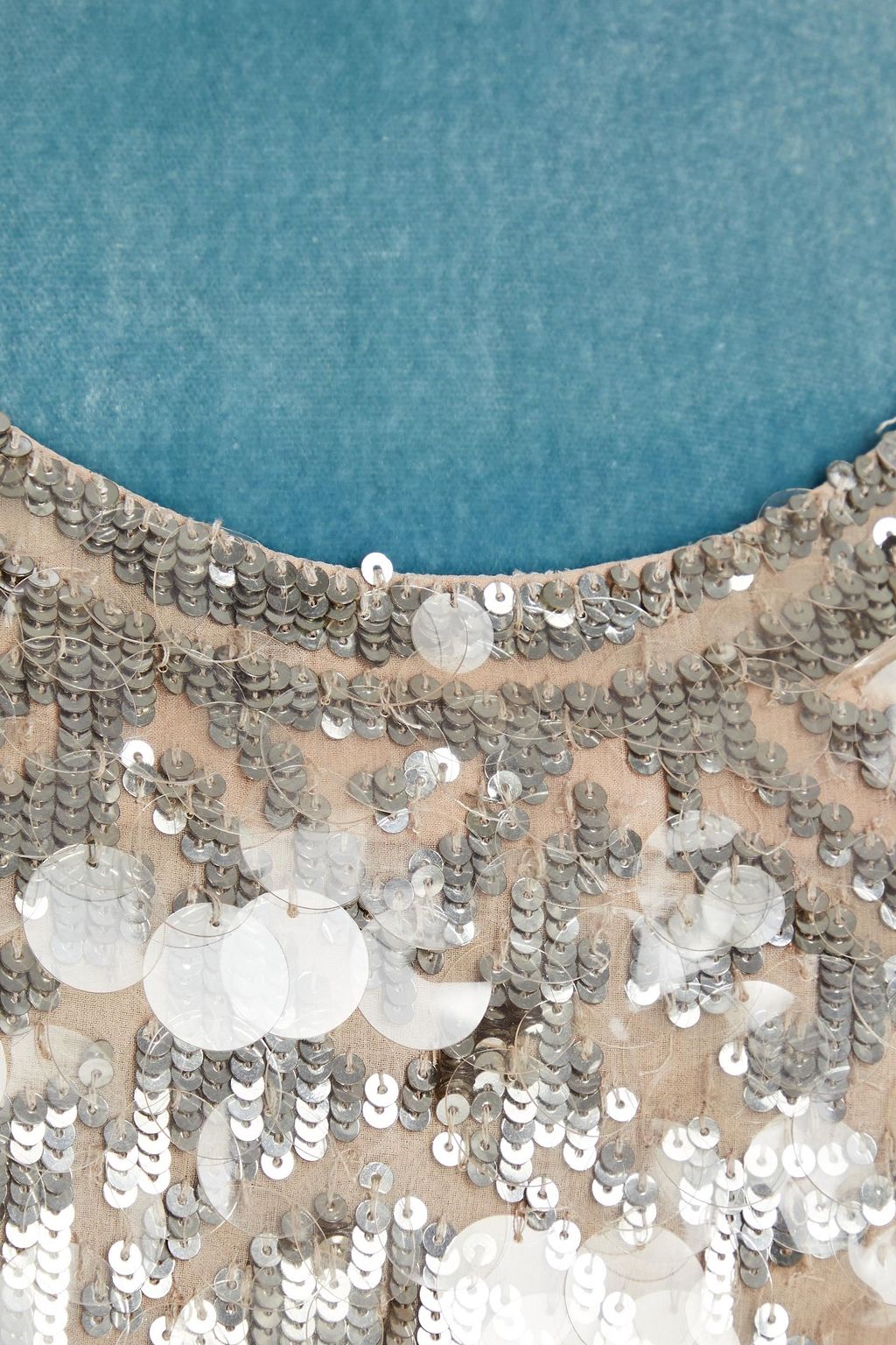VALENTINO GARAVANI Layered sequined silk-chiffon and velvet mini dress