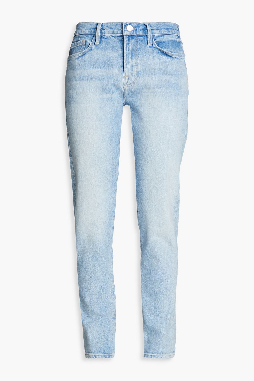 Frame Le Garcon Mid-rise Slim-leg Jeans In Light Denim