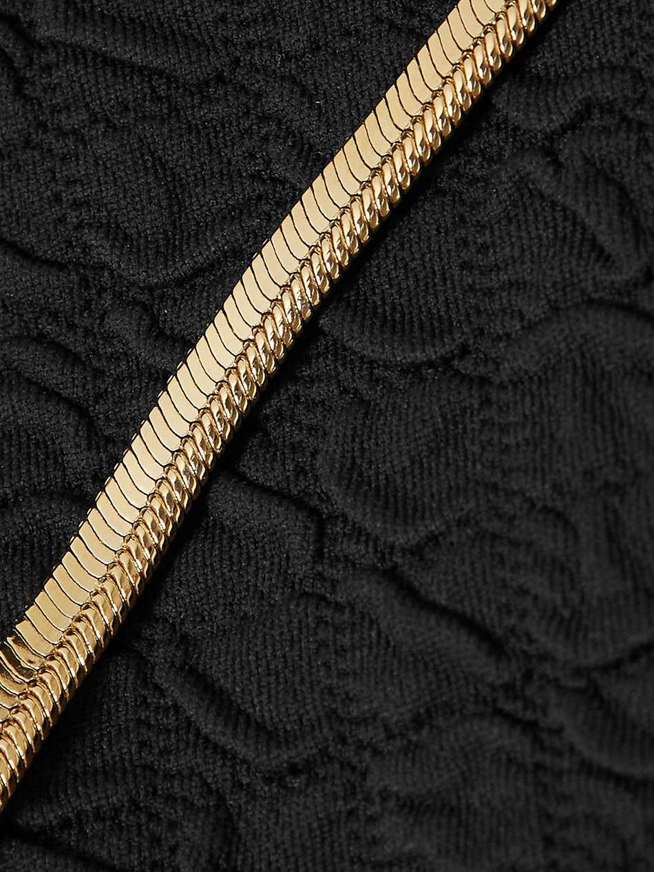 supertech-superchic embellished jacquard-knit mini skirt