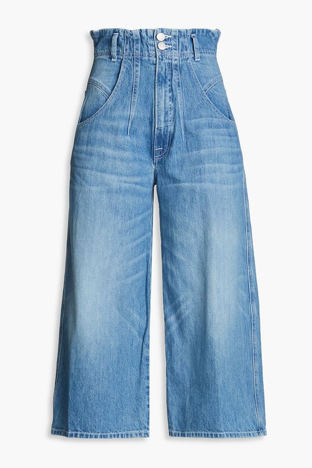 Cropped high-rise wide-leg jeans